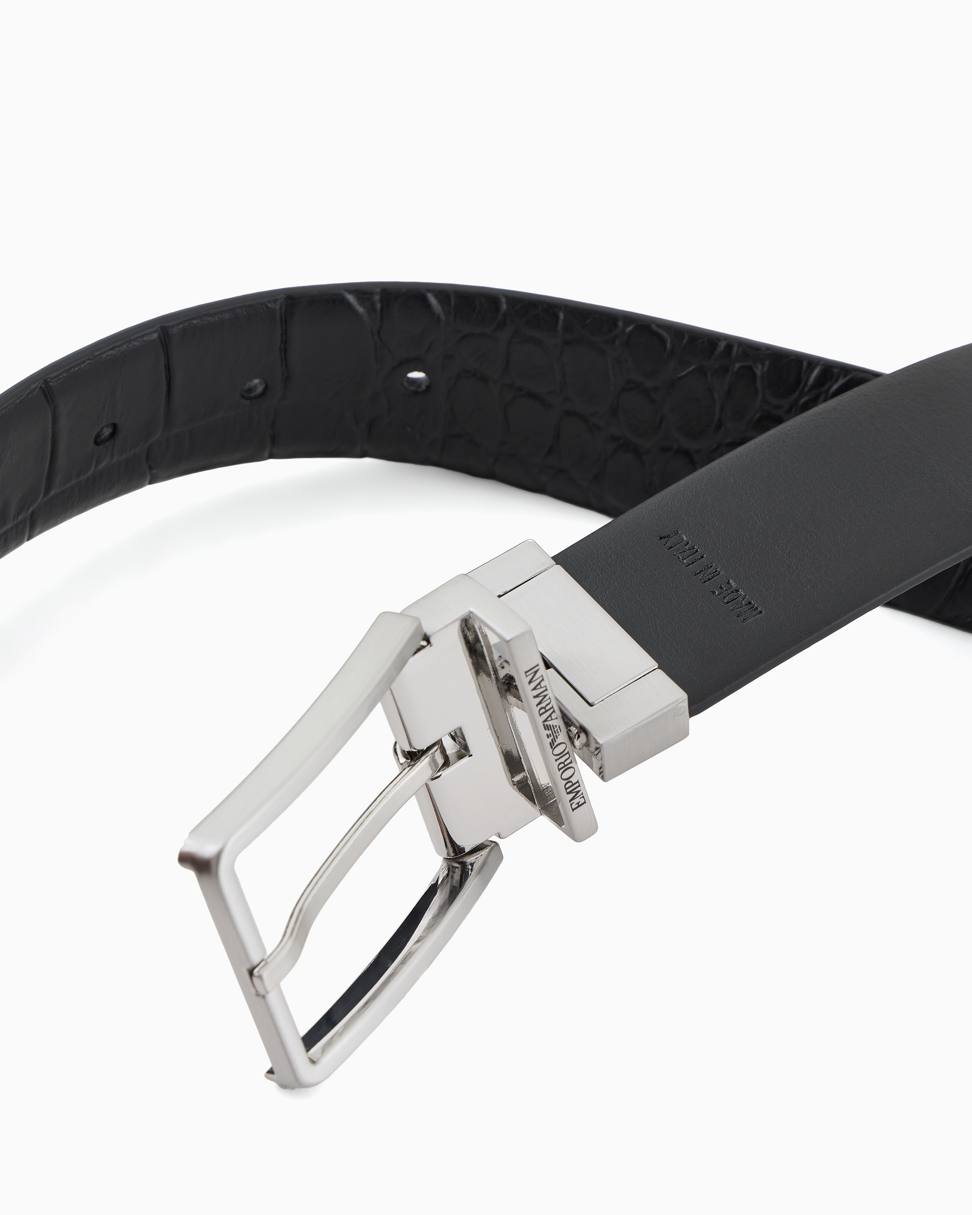 【未使用】EMPORIO ARMANI ブラックリング クロコダイル エンポリオアルマーニ 二つ折り財布（札入れ）/キーリング 財布
