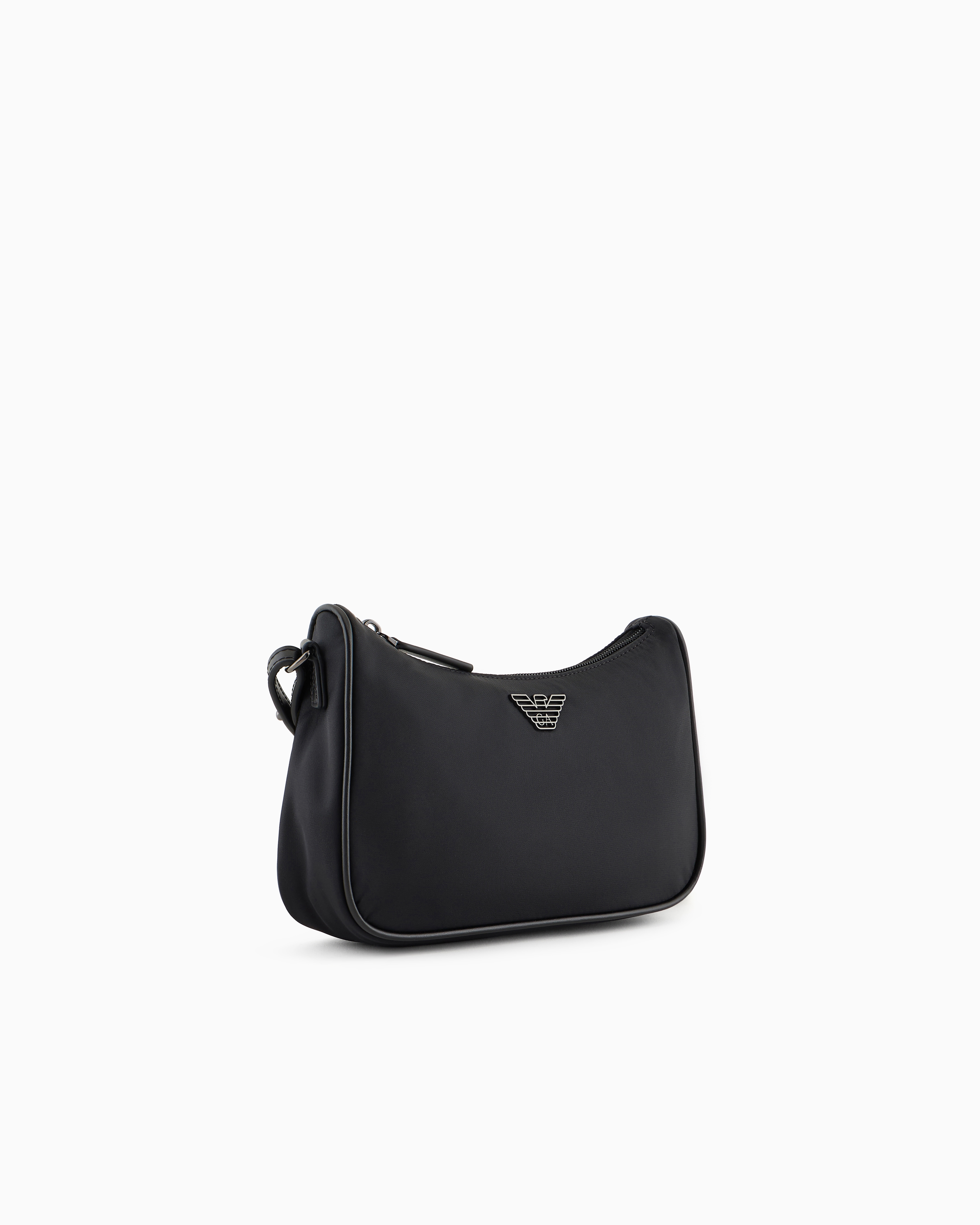 Emporio Armani - ASV recycled-nylon shoulder bag, Man, Black, Size: TU