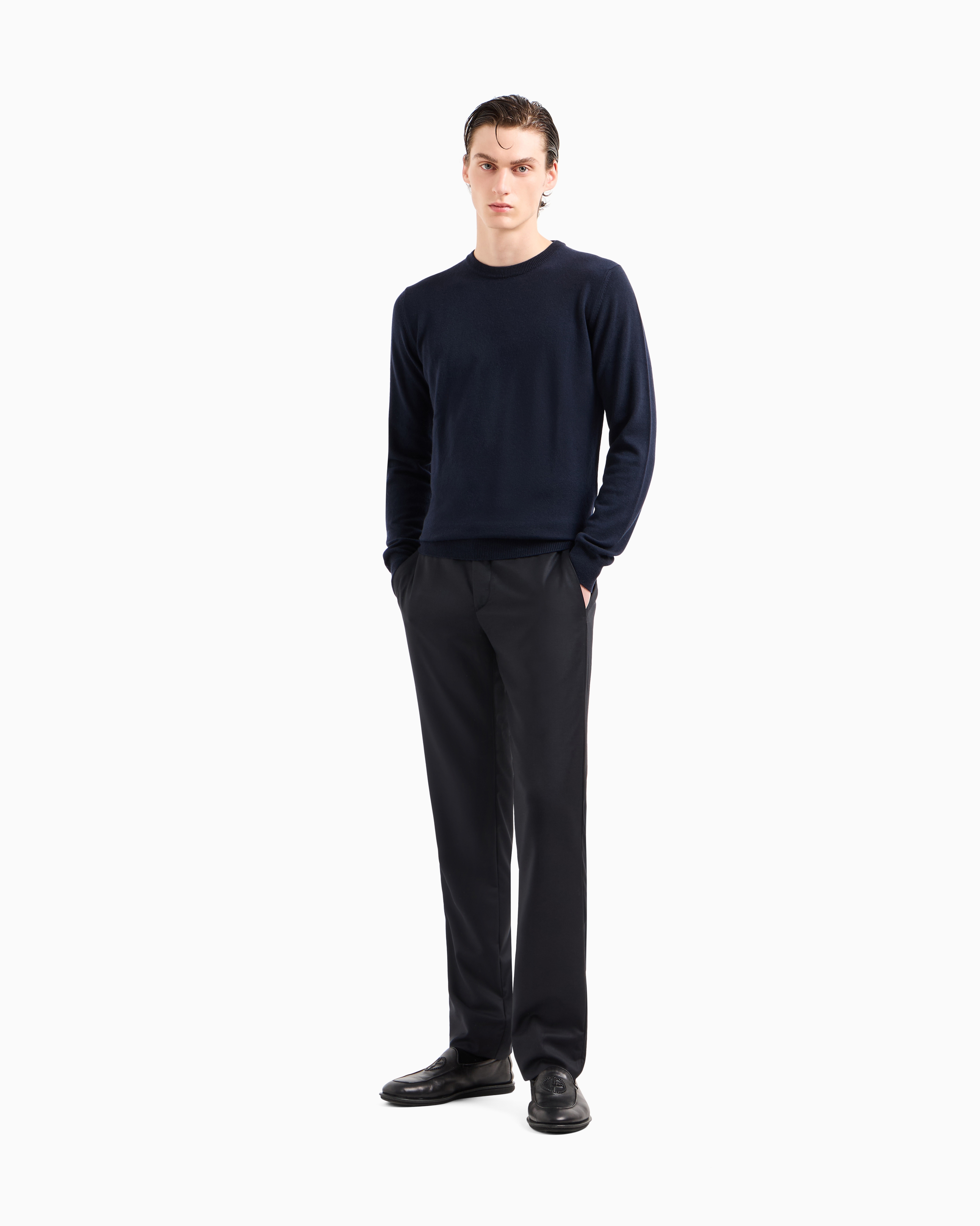 Giorgio Armani クルーネックニット サイズ48 ウール　イタリア製 クルーネックセーター カシミア | Giorgio Armani
