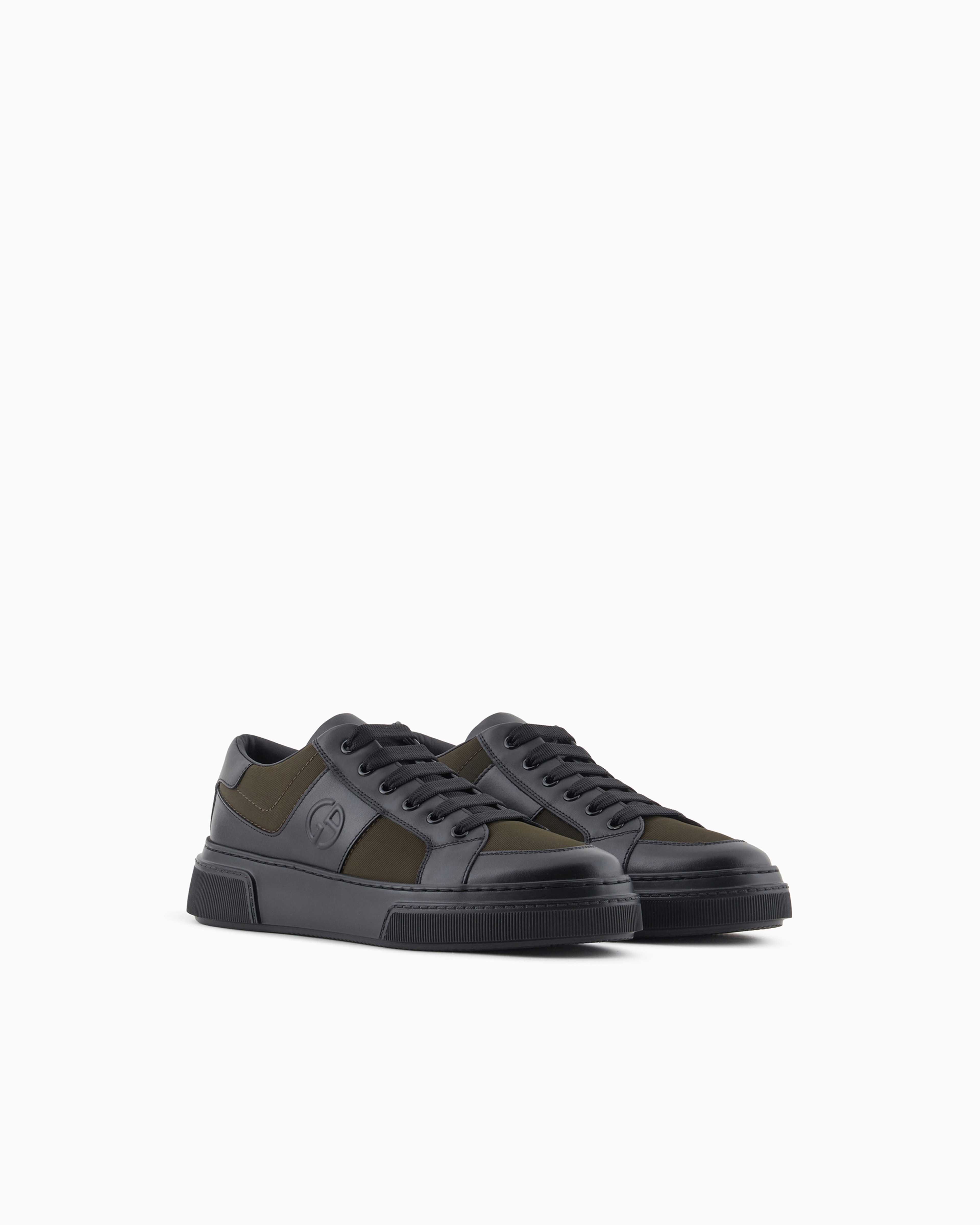 Leather and fabric sneakers | Giorgio Armani