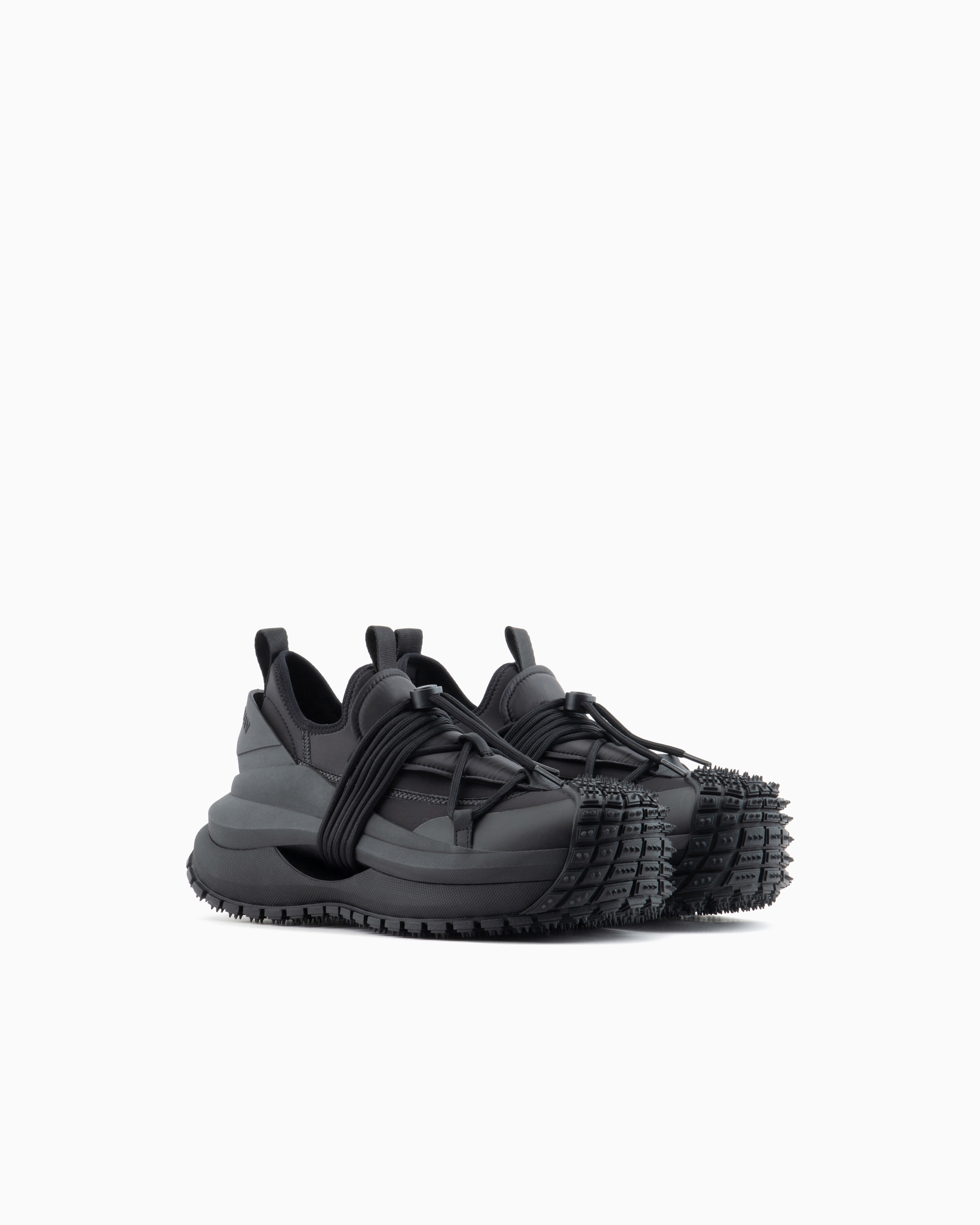 靴 ARMANI Nylon Boots Nylon ankle boots with logo lettering and drawstring