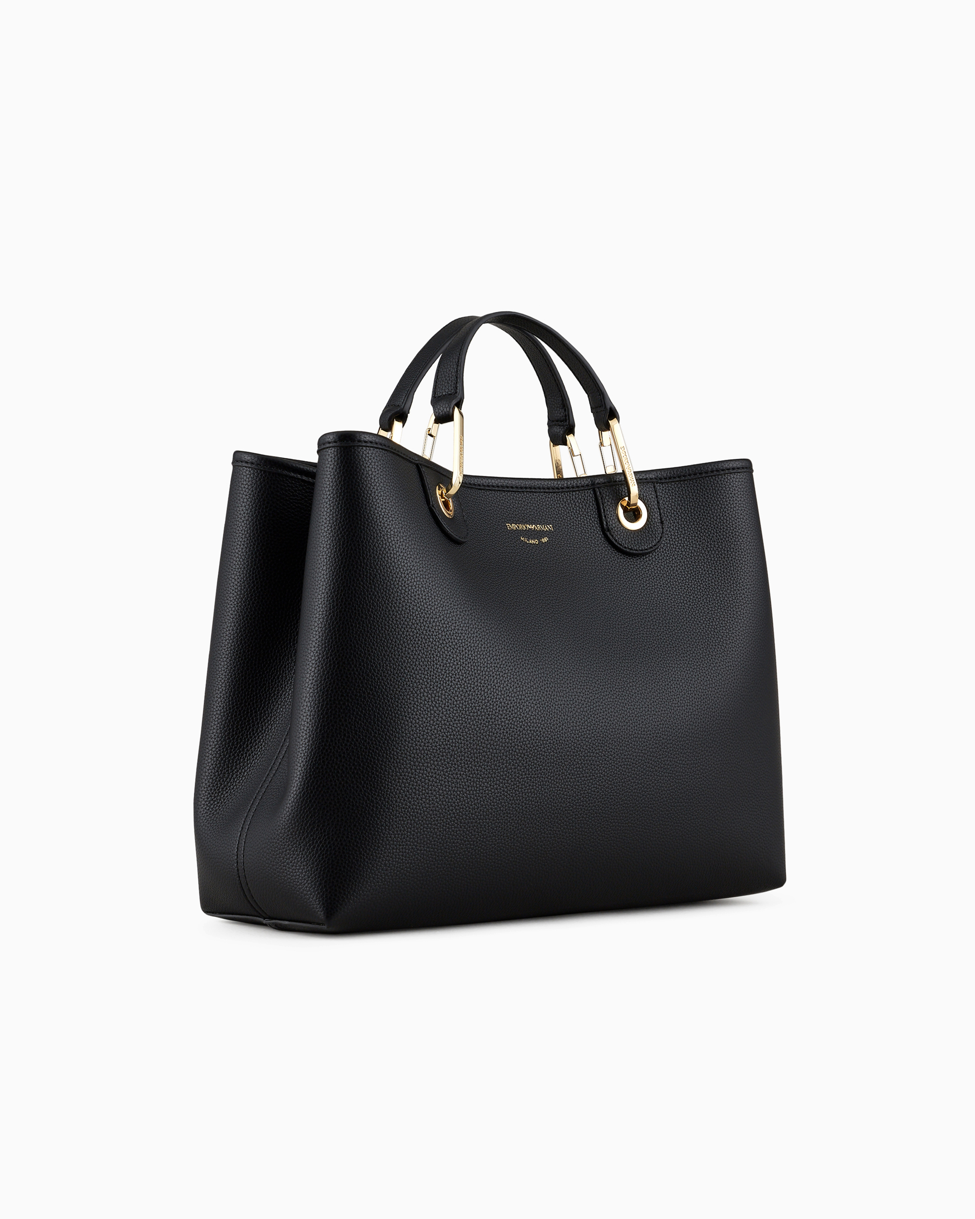 *EMPORIO ARMANI*ミディアム フラップバッグ ブラック MyEA ショッパー ディアプリント ミディアム | Emporio Armani