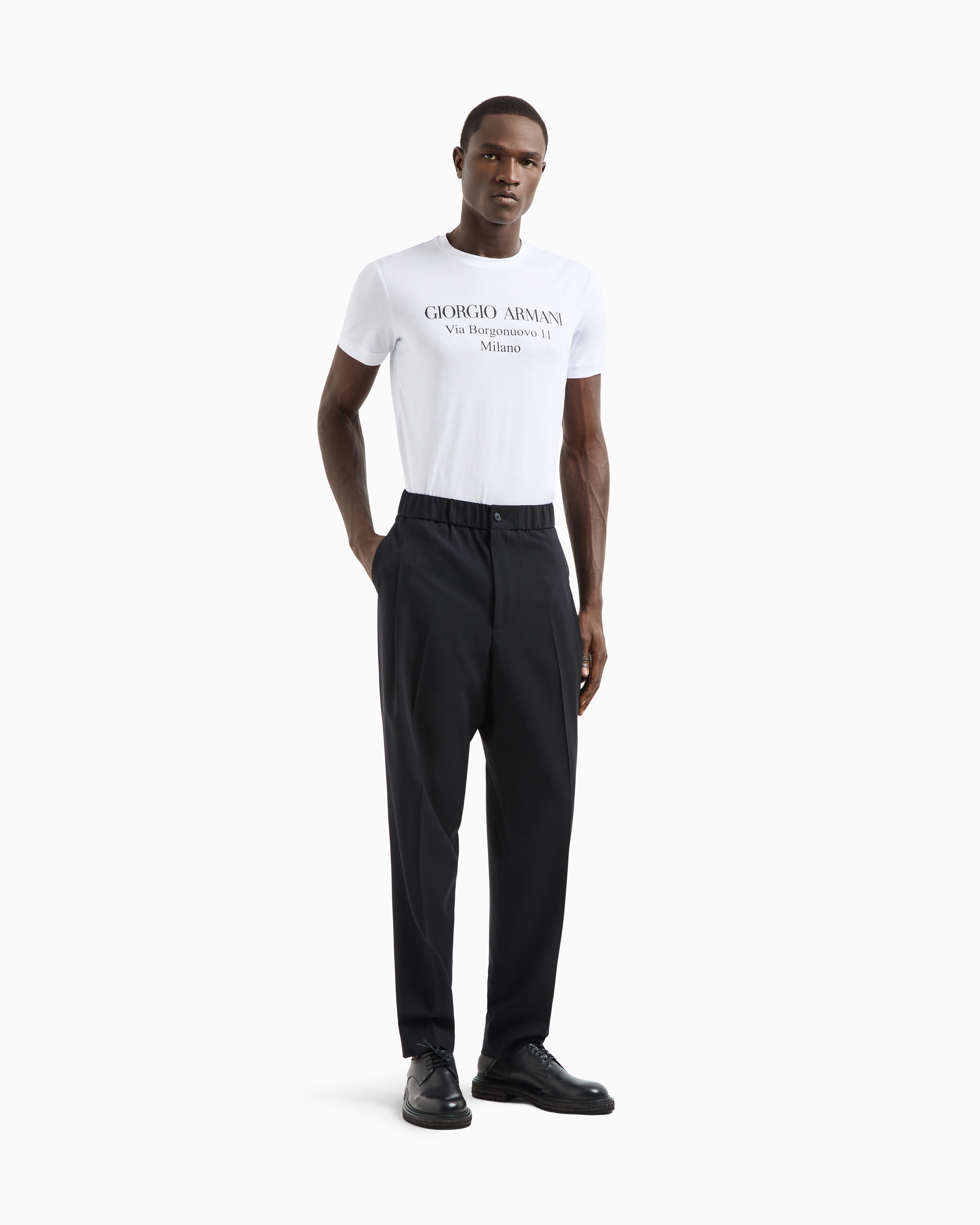 Giorgio Armani 洗練 Borgonuovo 11 ピーマコットン Tシャツ Borgonuovo 11 crew-neck T-shirt in Pima cotton jersey