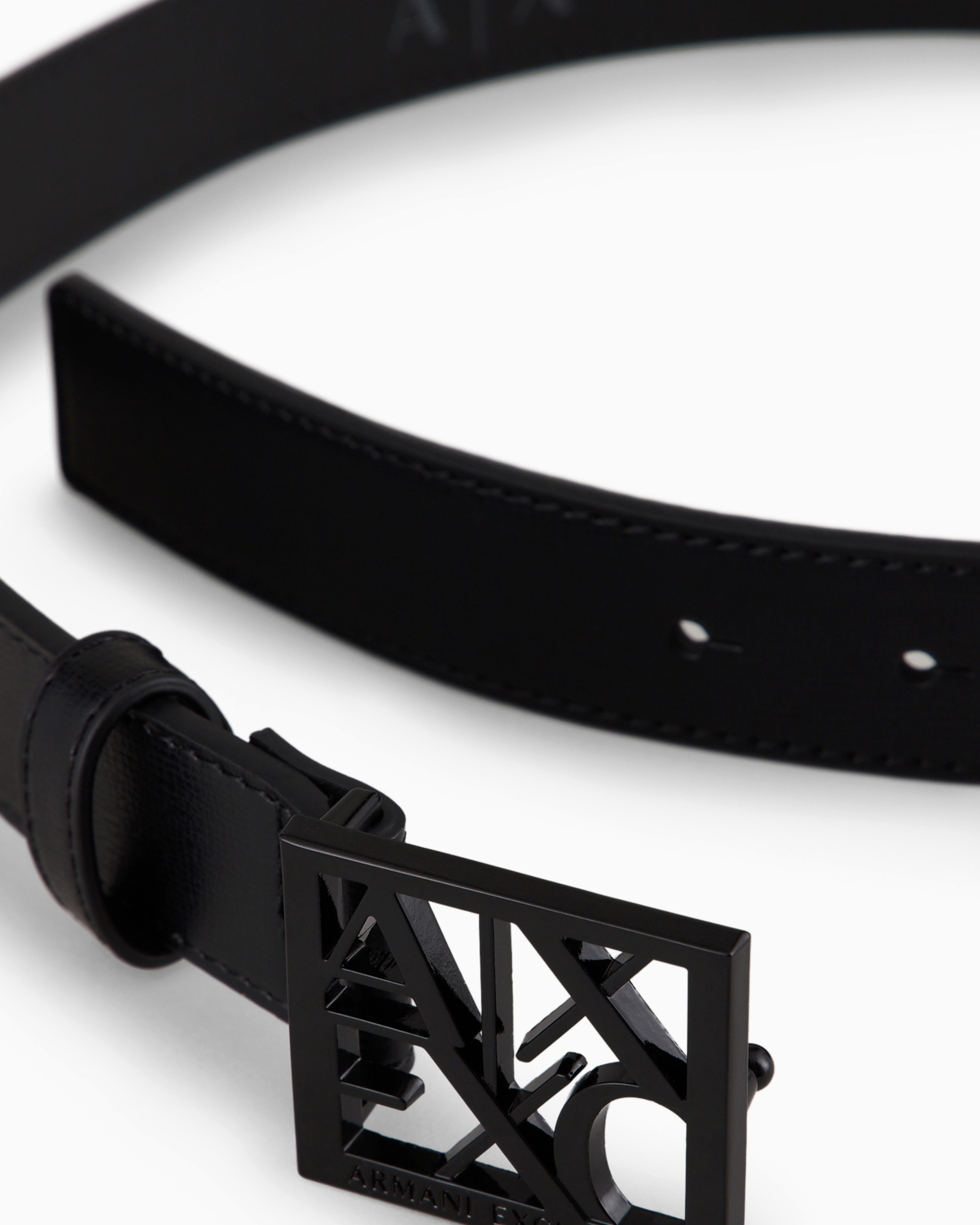 Armani Exchange - Belt with square logo, Woman, Black, Size: