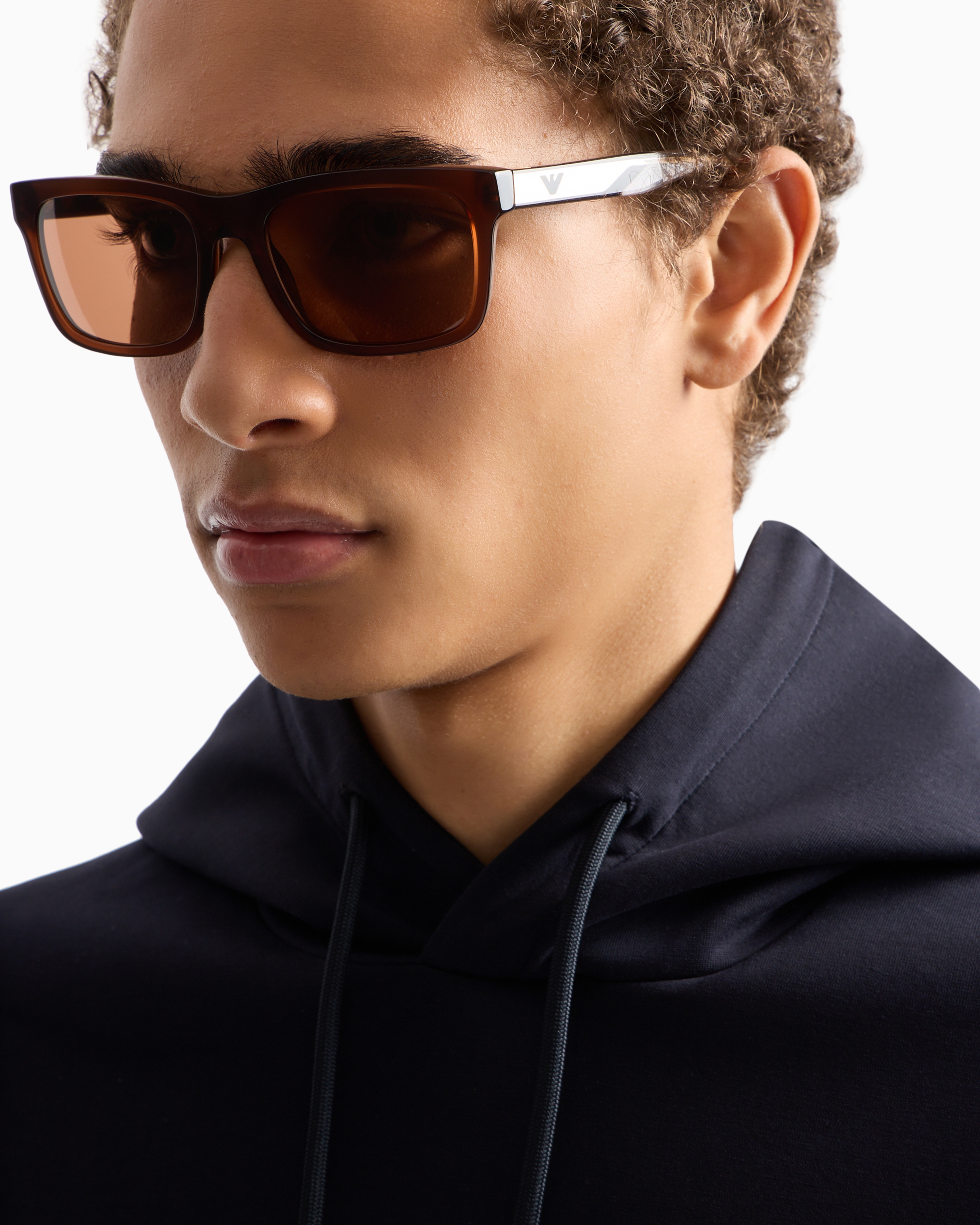 Emporio Armani Full Frame Sunglasses In Brown