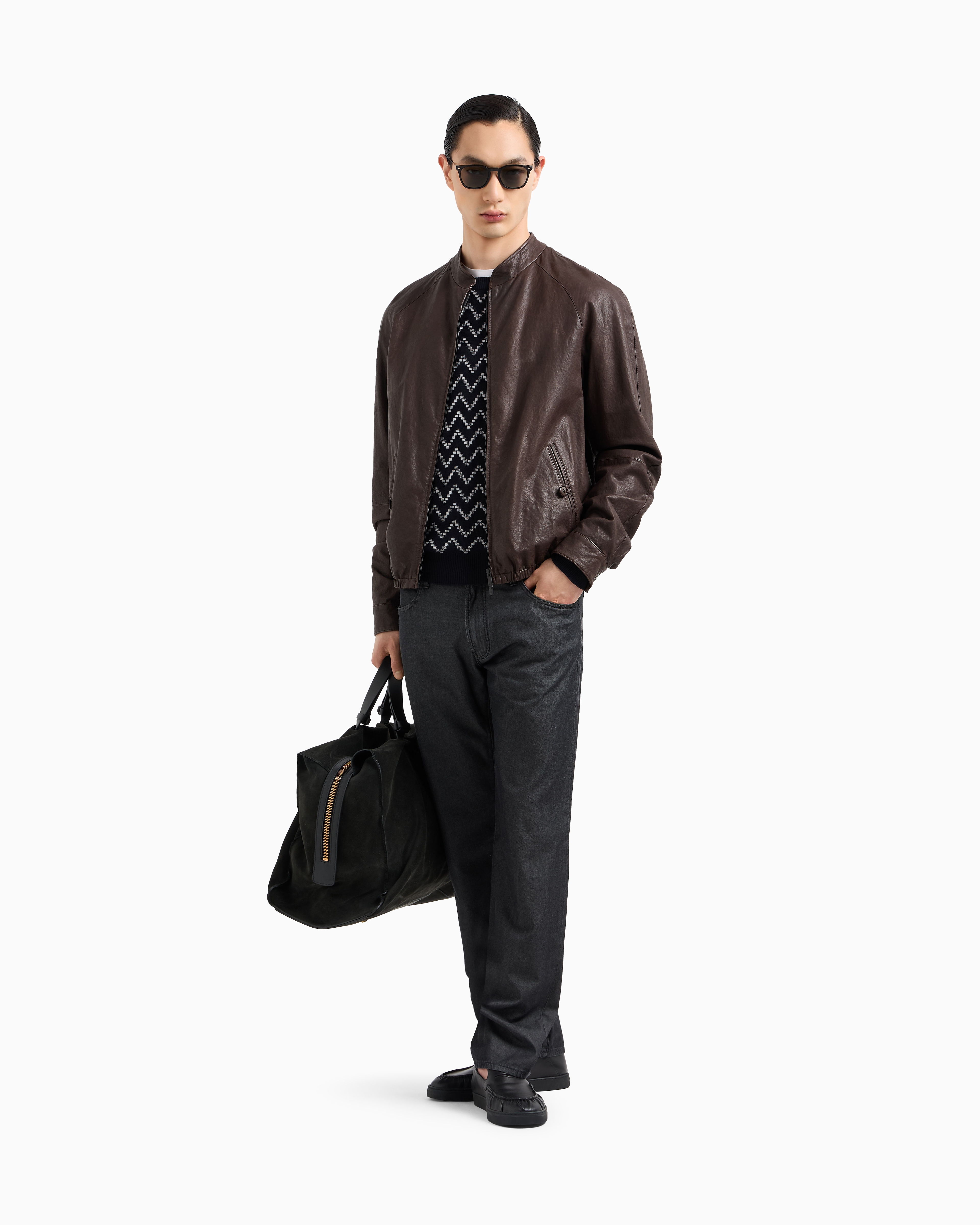 Pantaloni 5 tasche regular fit in cotone e seta stretch
