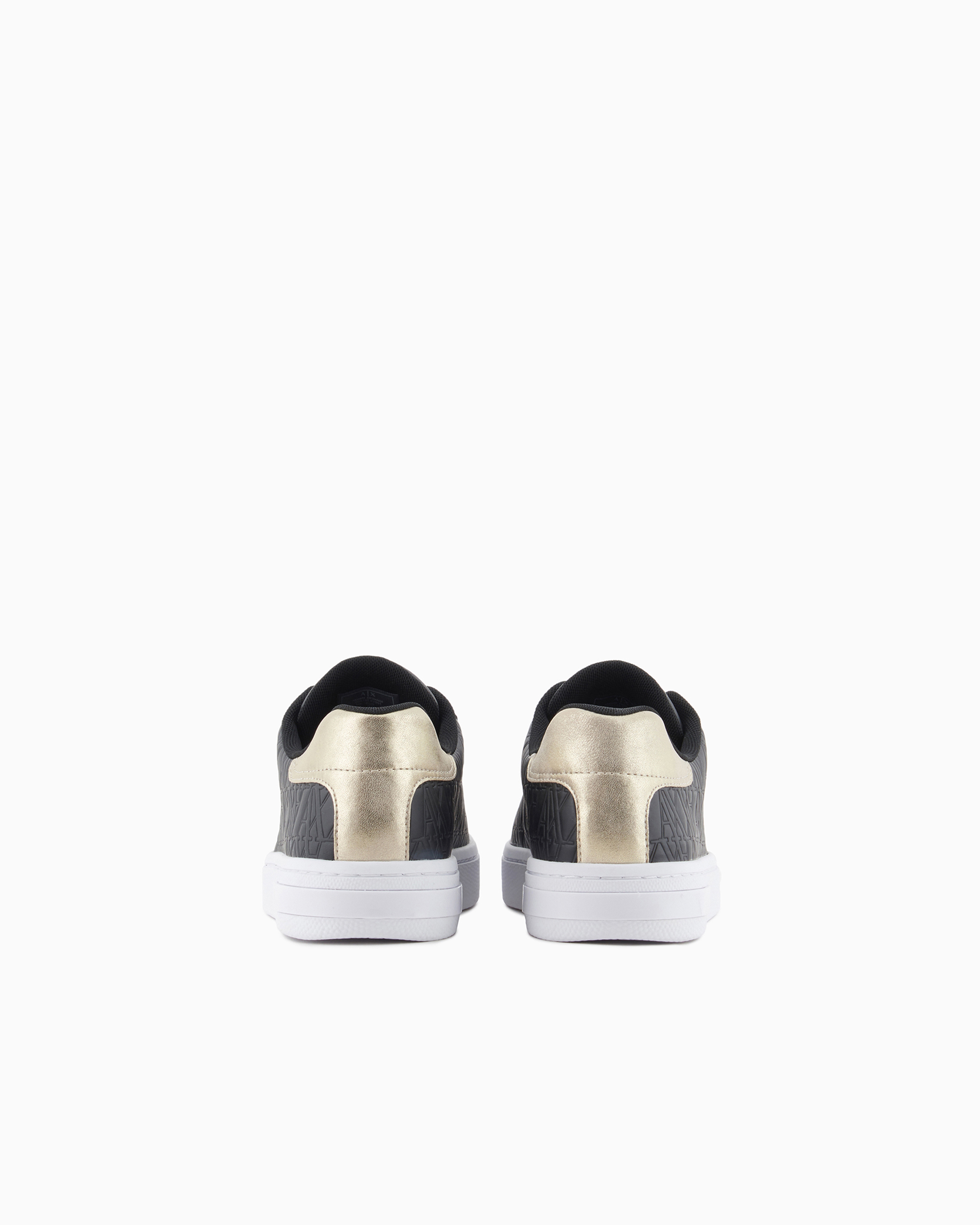 Armani Exchange - Sneakers with matching embroidered logo and metal detail, Woman, Black, Size: