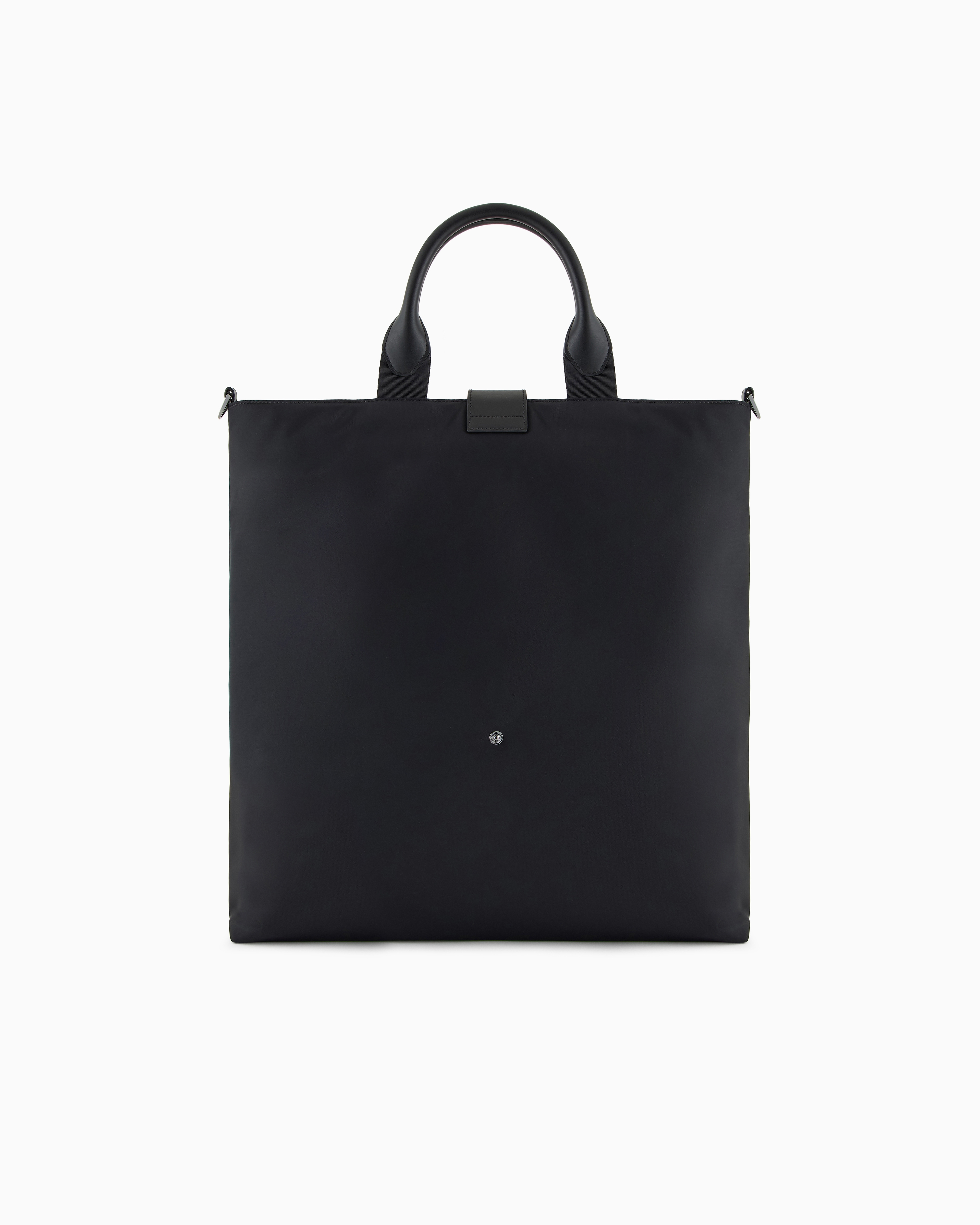 Emporio Armani - ASV recycled nylon folding shopper bag with shoulder strap, Man, Black, Size: TU