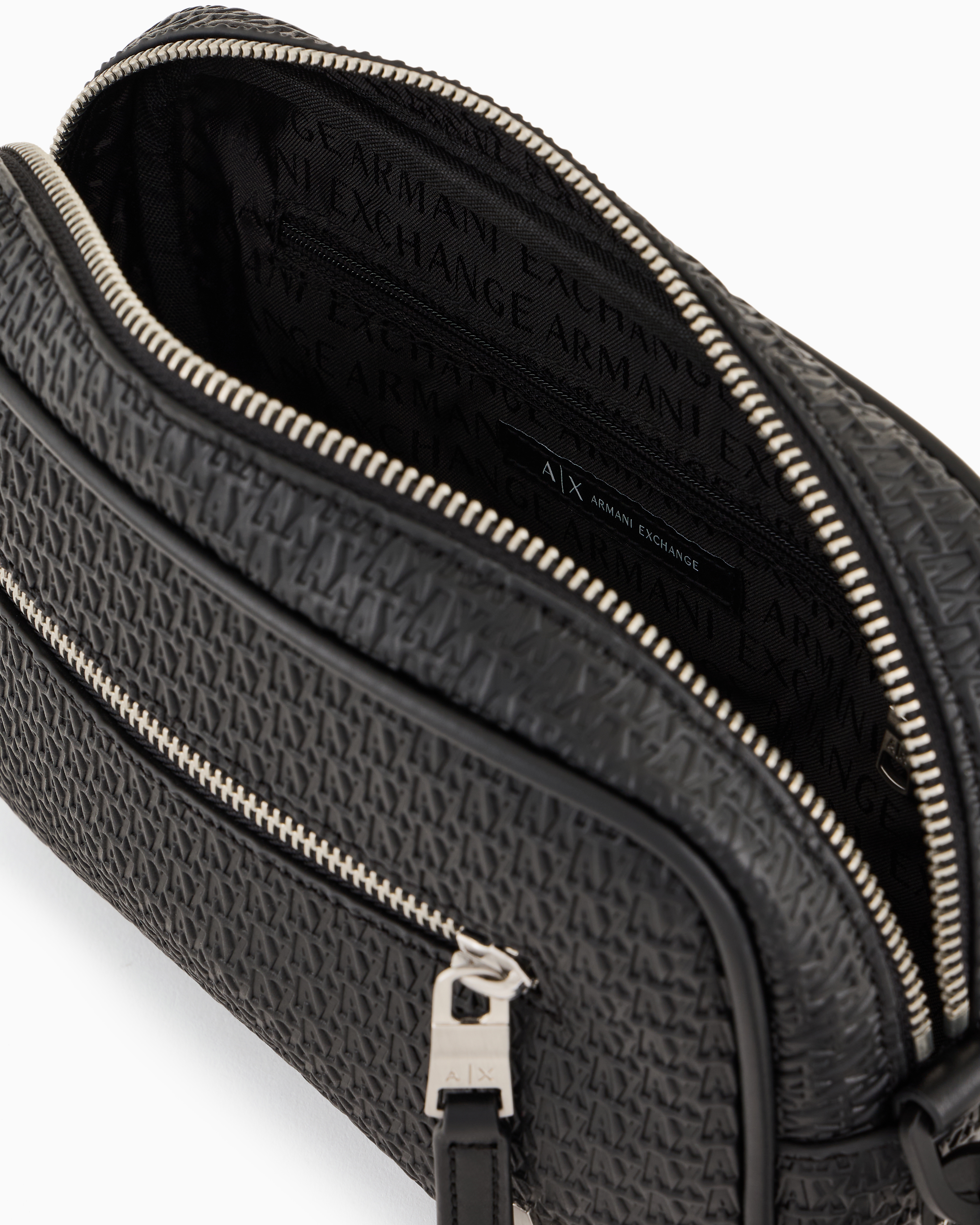 Armani Exchange - Beauty case with woven workmanship, Man, Black, Size: TU