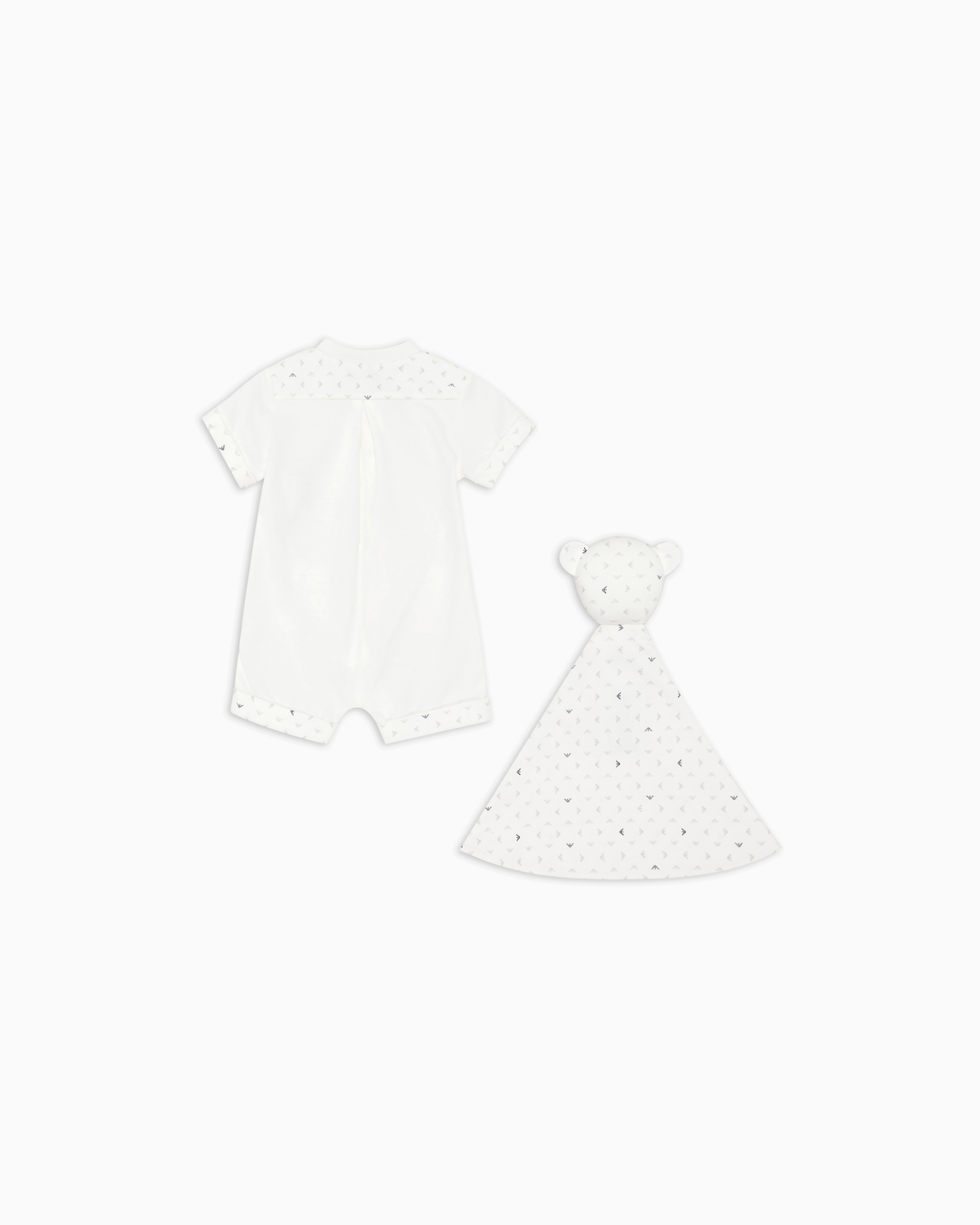 Emporio Armani - Romper and security blanket gift set, Boy, White, Size: