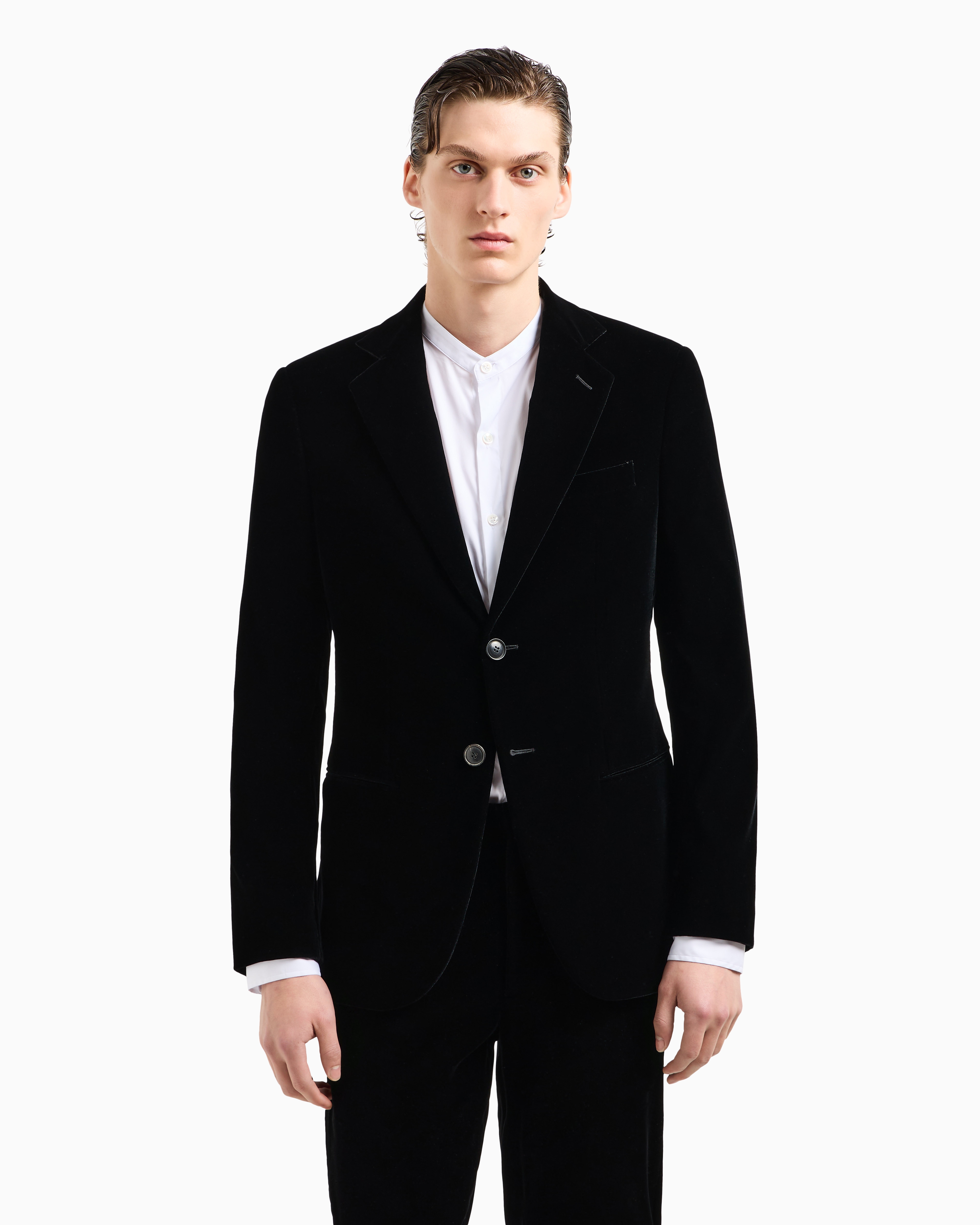 GIORGIO ARMANI ジャケット アプトンライン シングルブレストジャケット シルク混紡ツイル