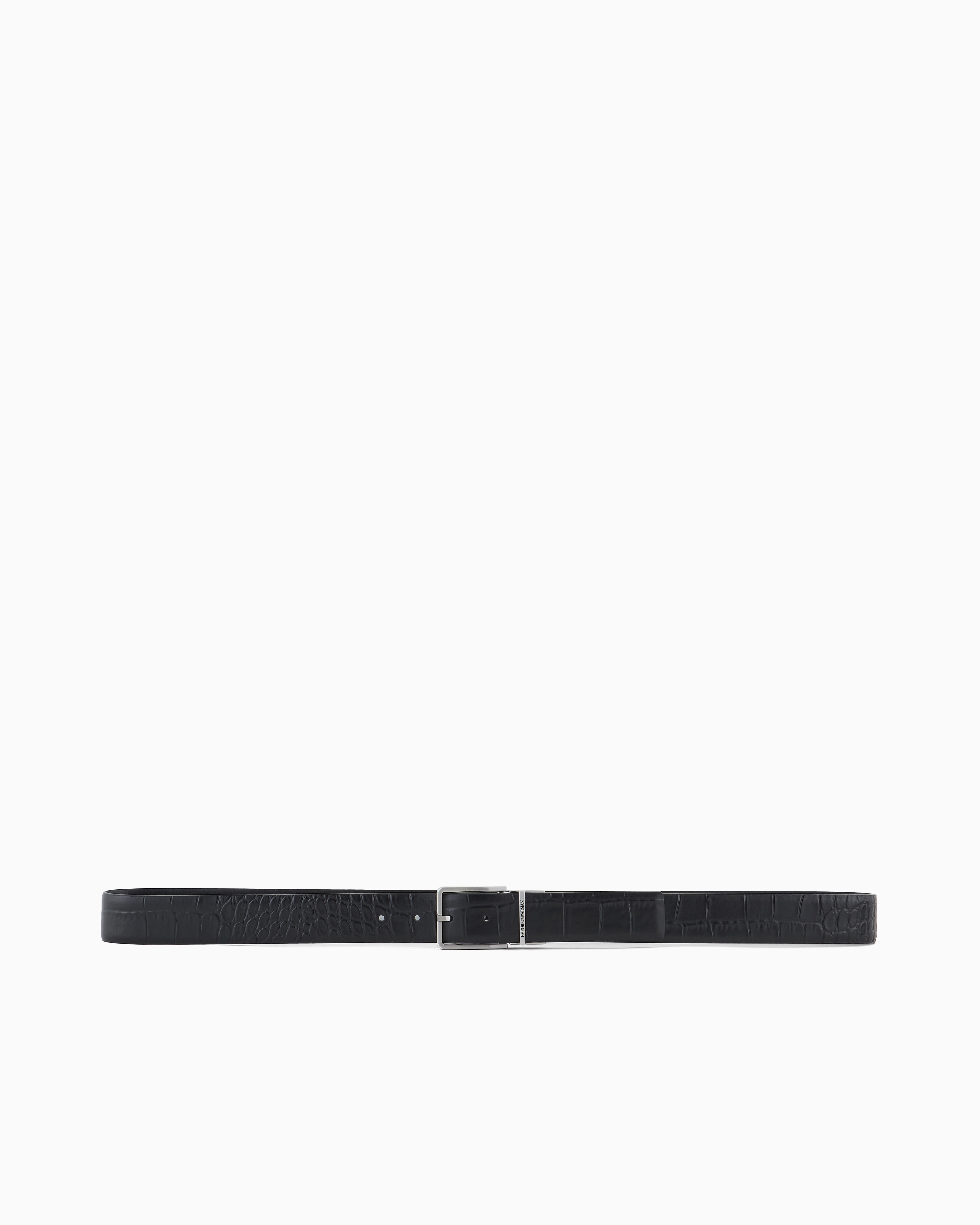 Belt in mock croc leather | Emporio Armani
