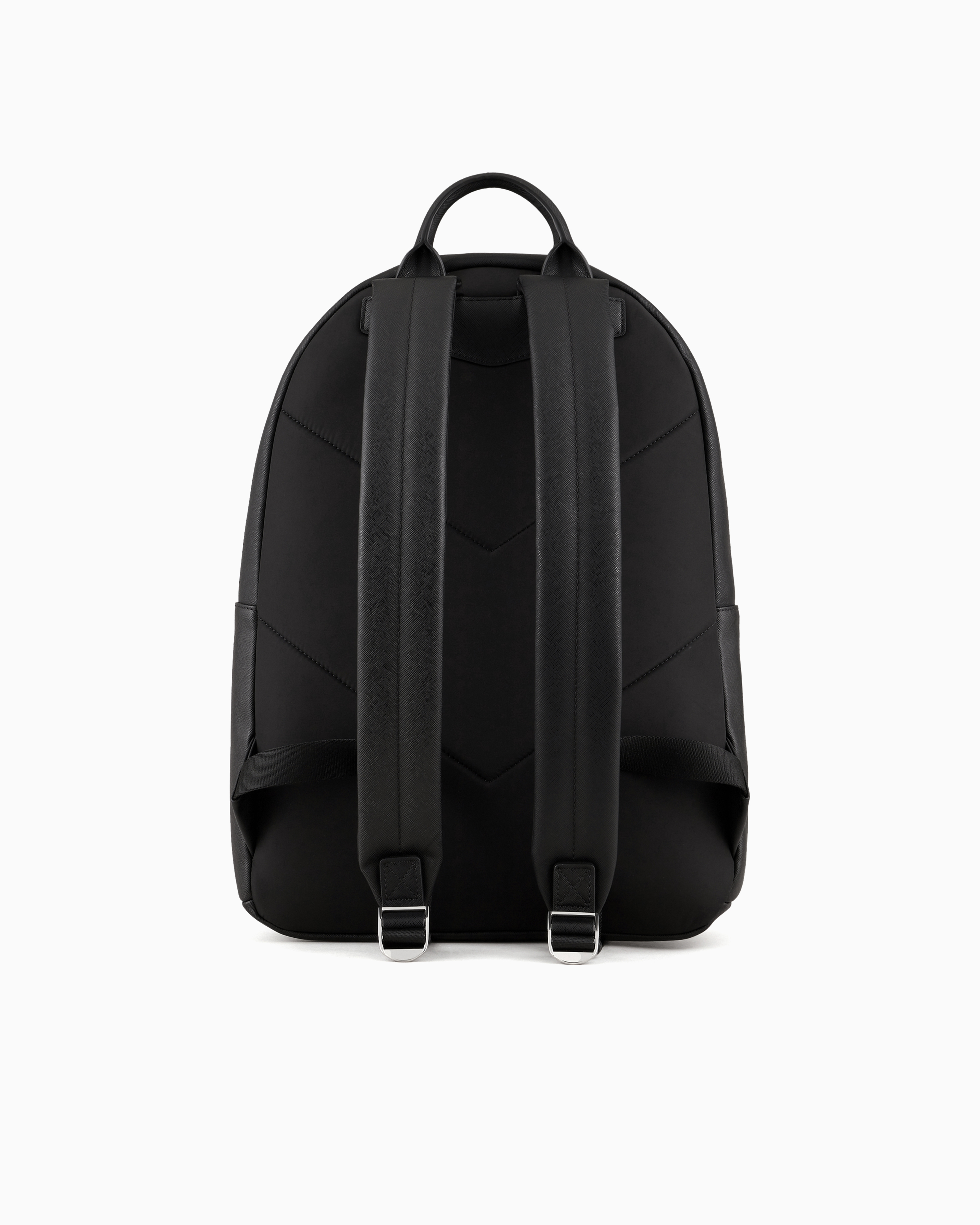 ASV regenerated Saffiano leather round backpack with eagle