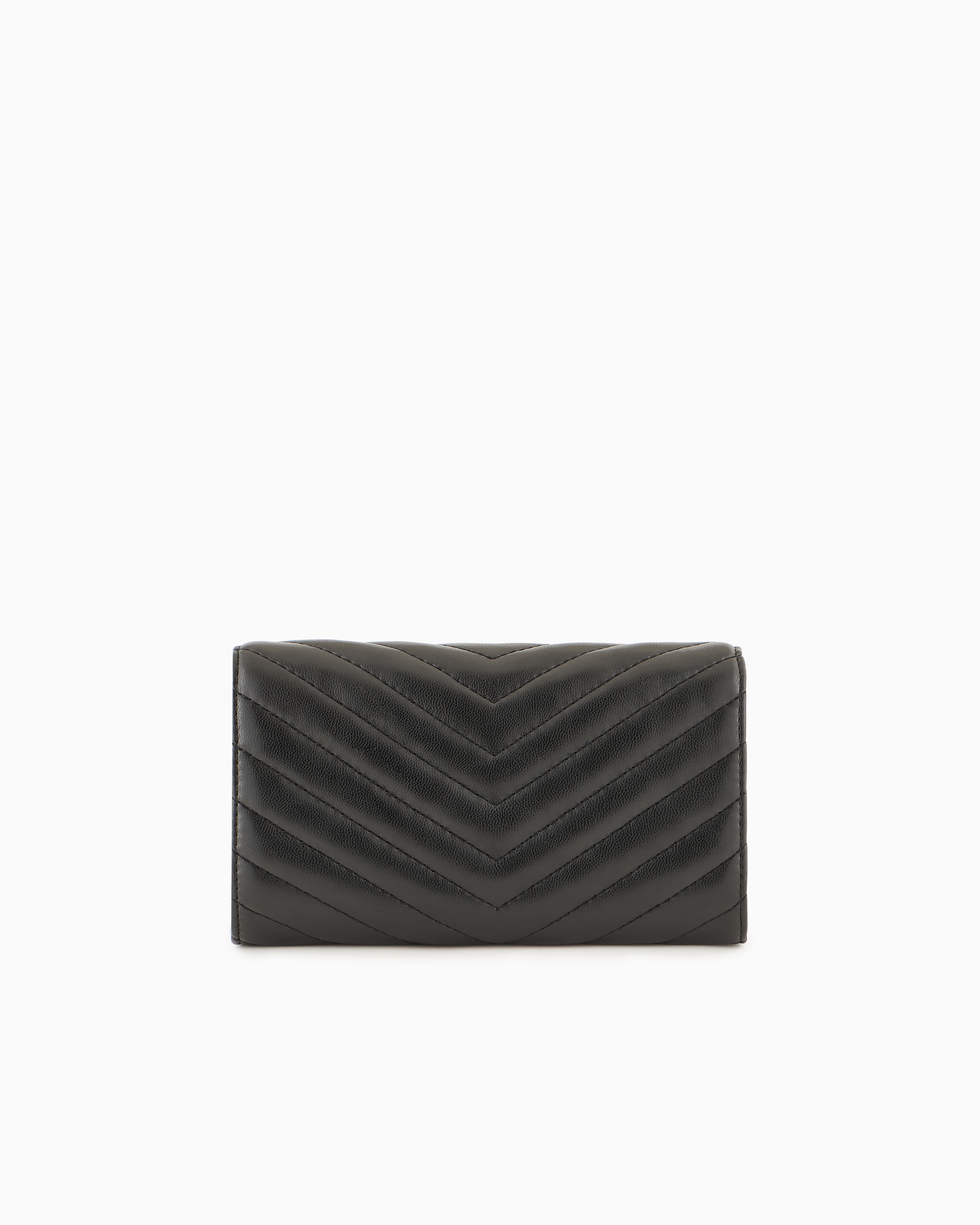 Armani Exchange - Wallet with flap and quilted shoulder strap, Woman, Black, Size: TU
