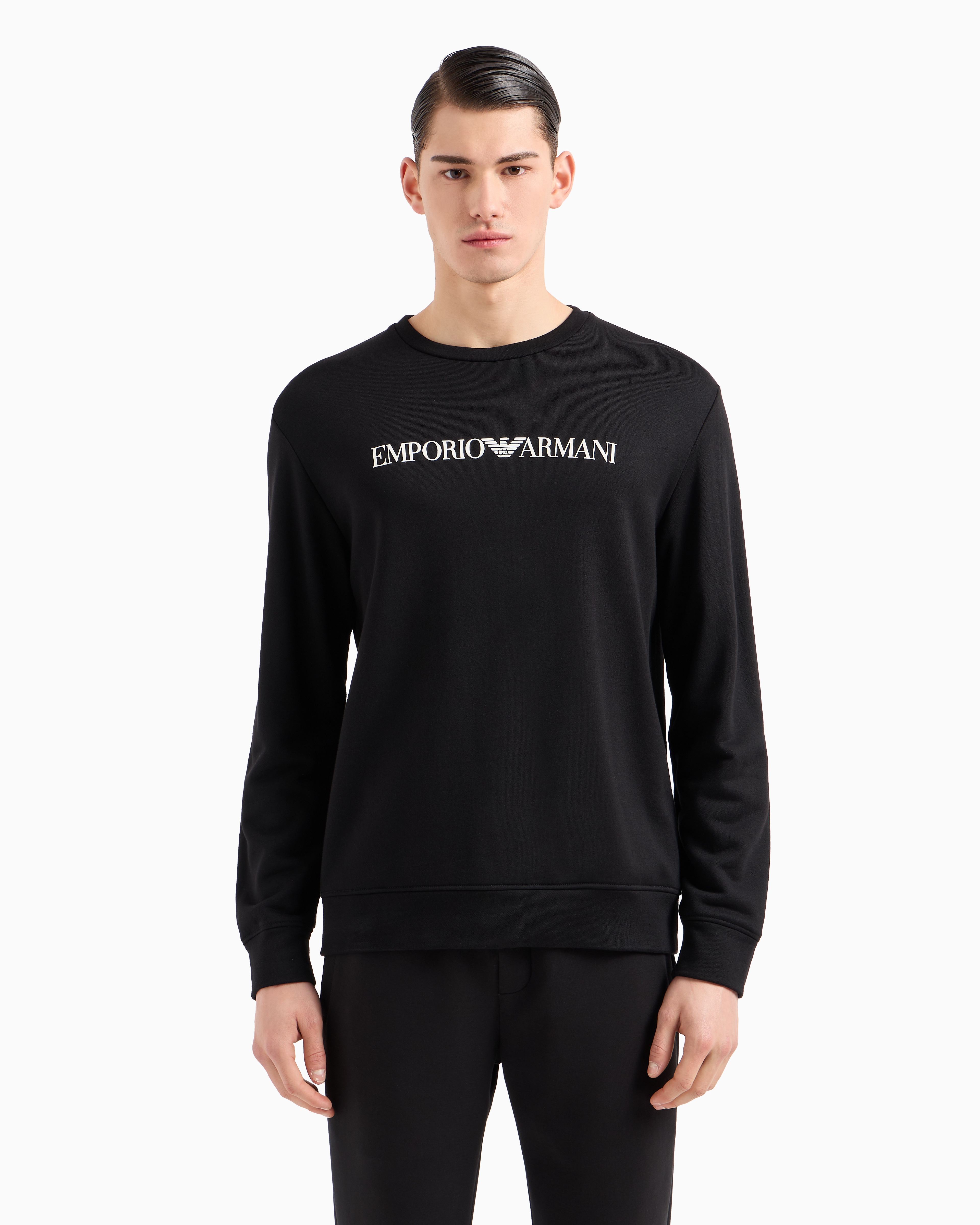 EMPORIO ARMANI ブラック M 顔グラフィック スウェット 8N1MR6_1JRIZ_F008_F_SS2025.jpg