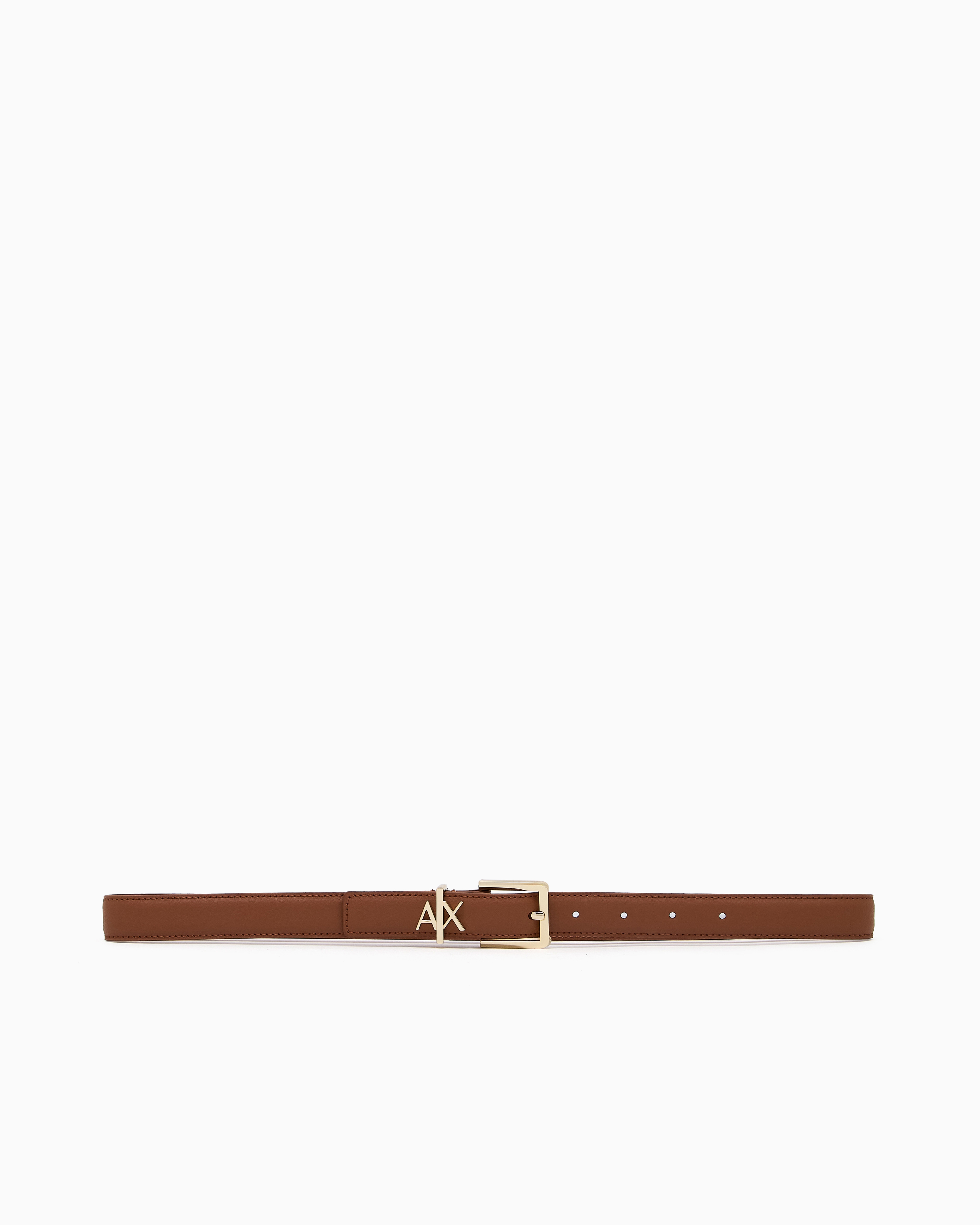 Armani Exchange - Thin belt with small logo, Woman, Brown, Size: