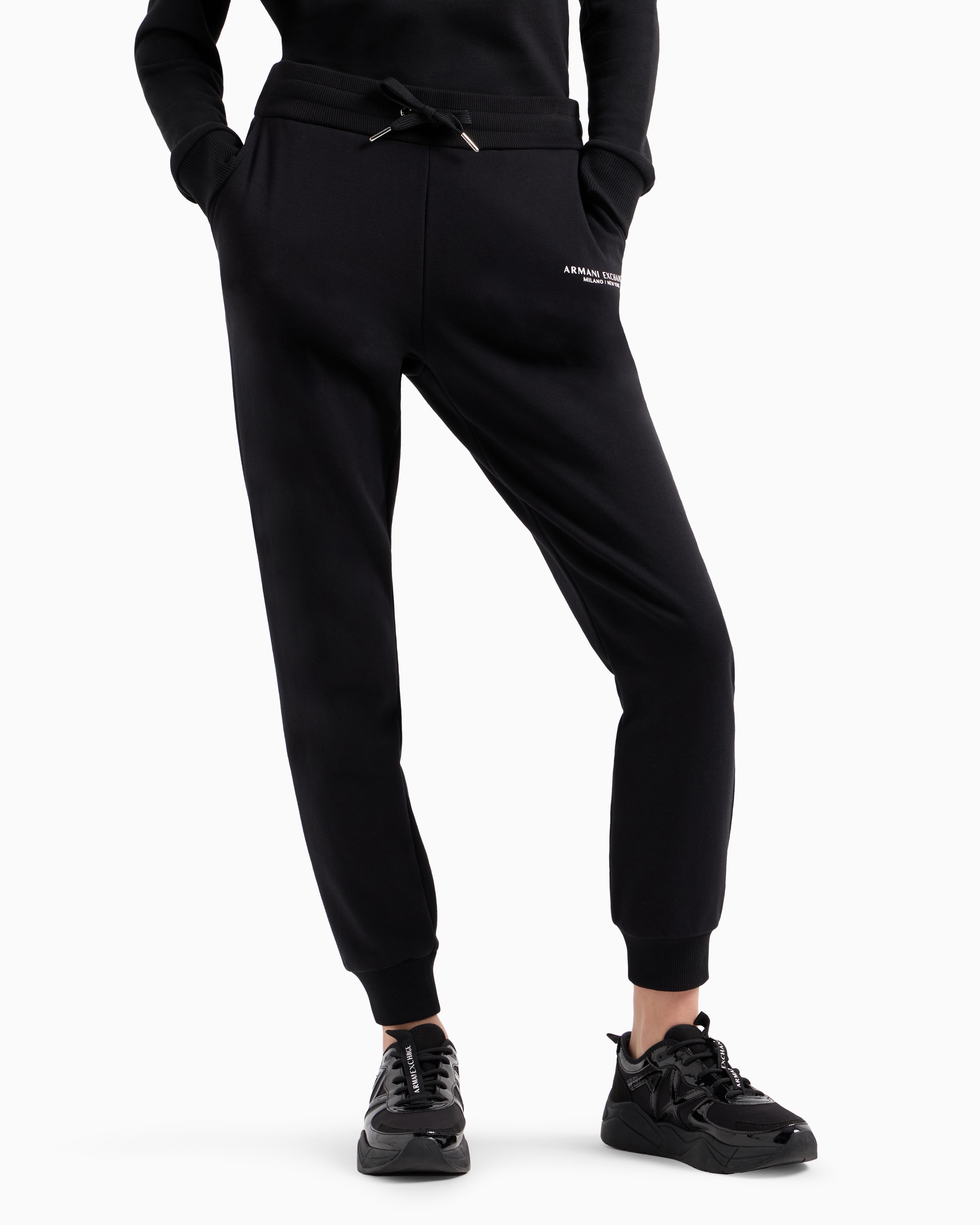 Armani Exchange - Milano/New York Sweat Jogger Pants, Woman, Black, Size: