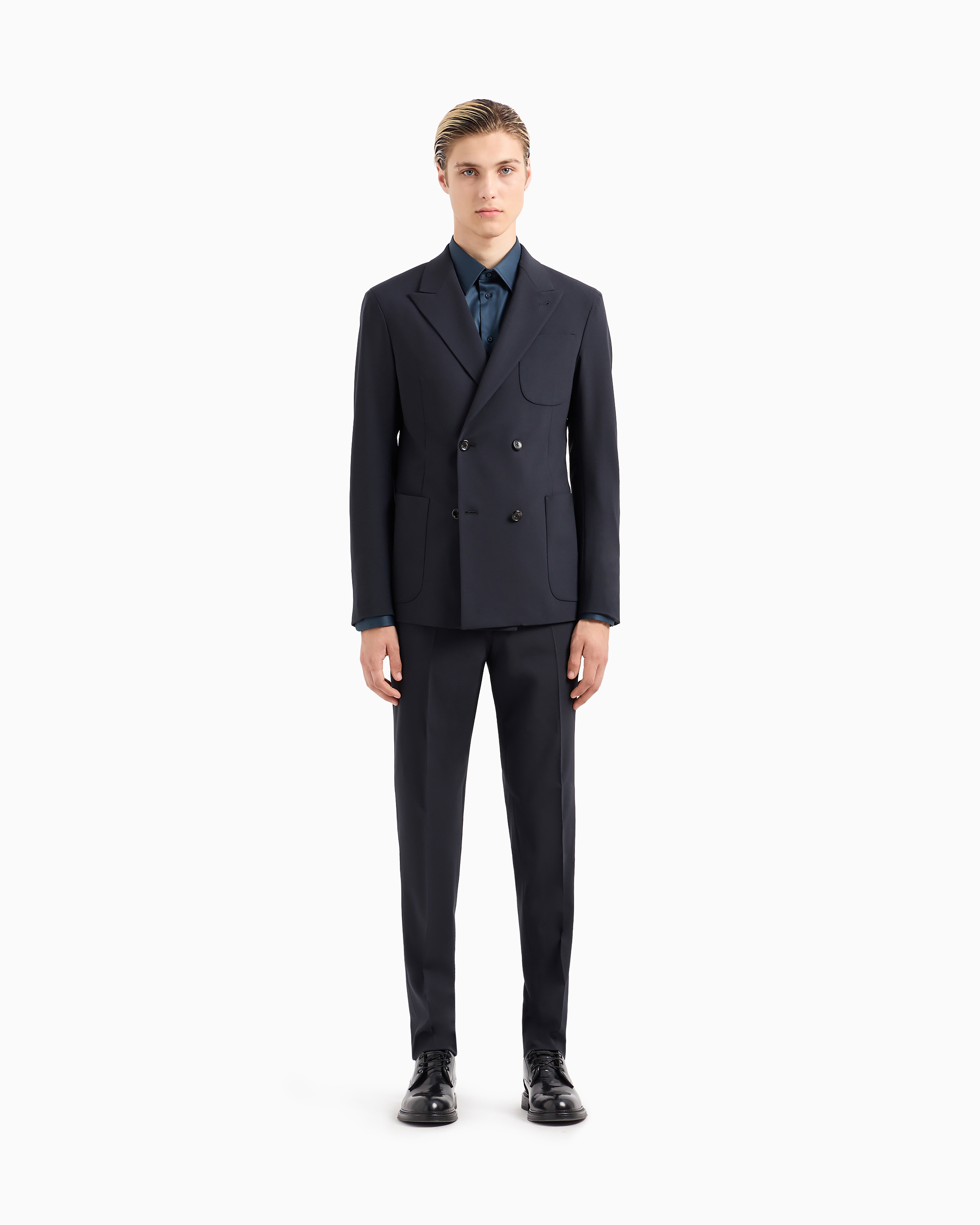 EMPORIO ARMANIダブルウールセットアップスーツ グレー/CW215 GM000605_TE10061_U8105_E_FW202