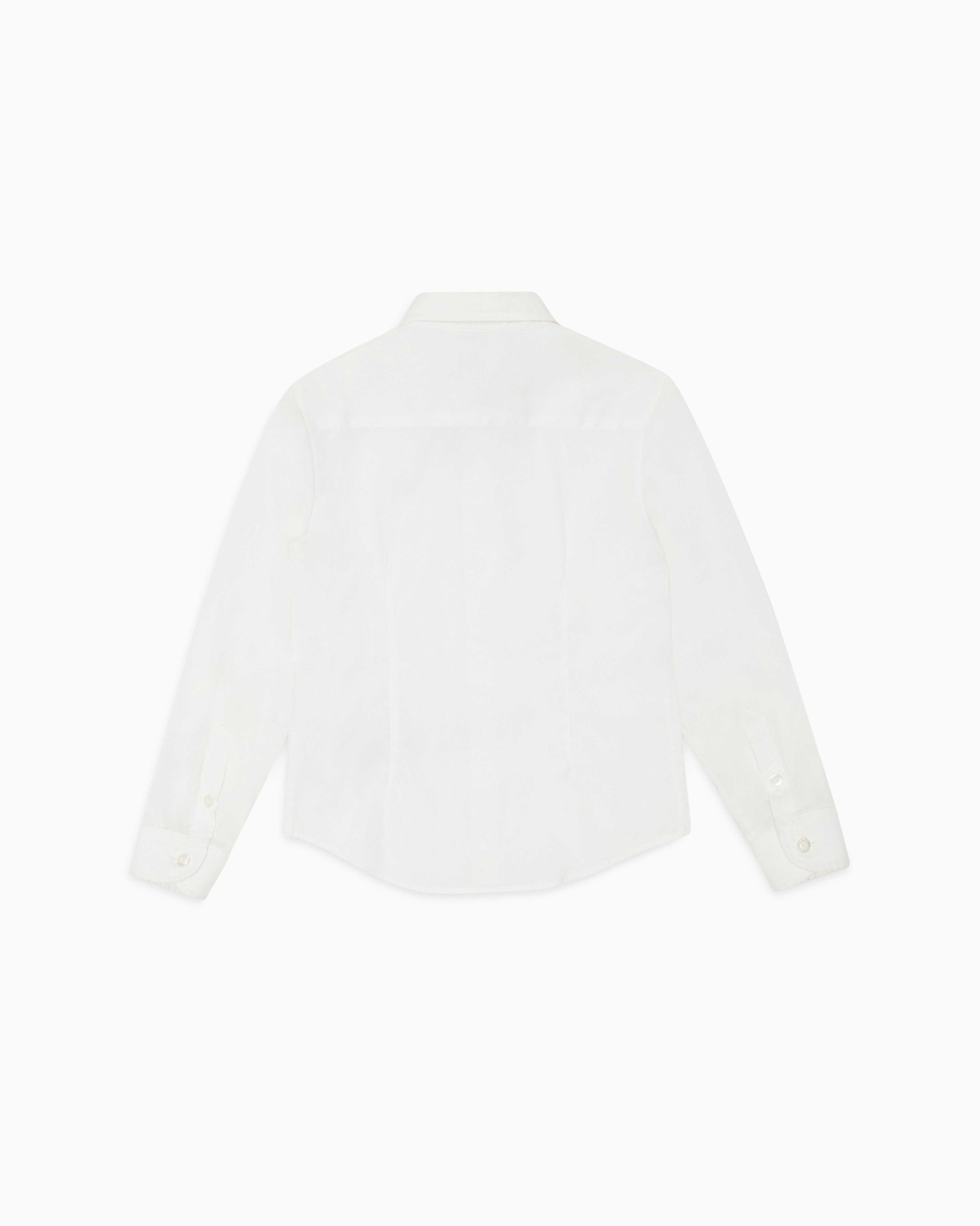 EMPORIO ARMANI 白シャツ 14A Linen shirt with eagle embroidery | Emporio Armani