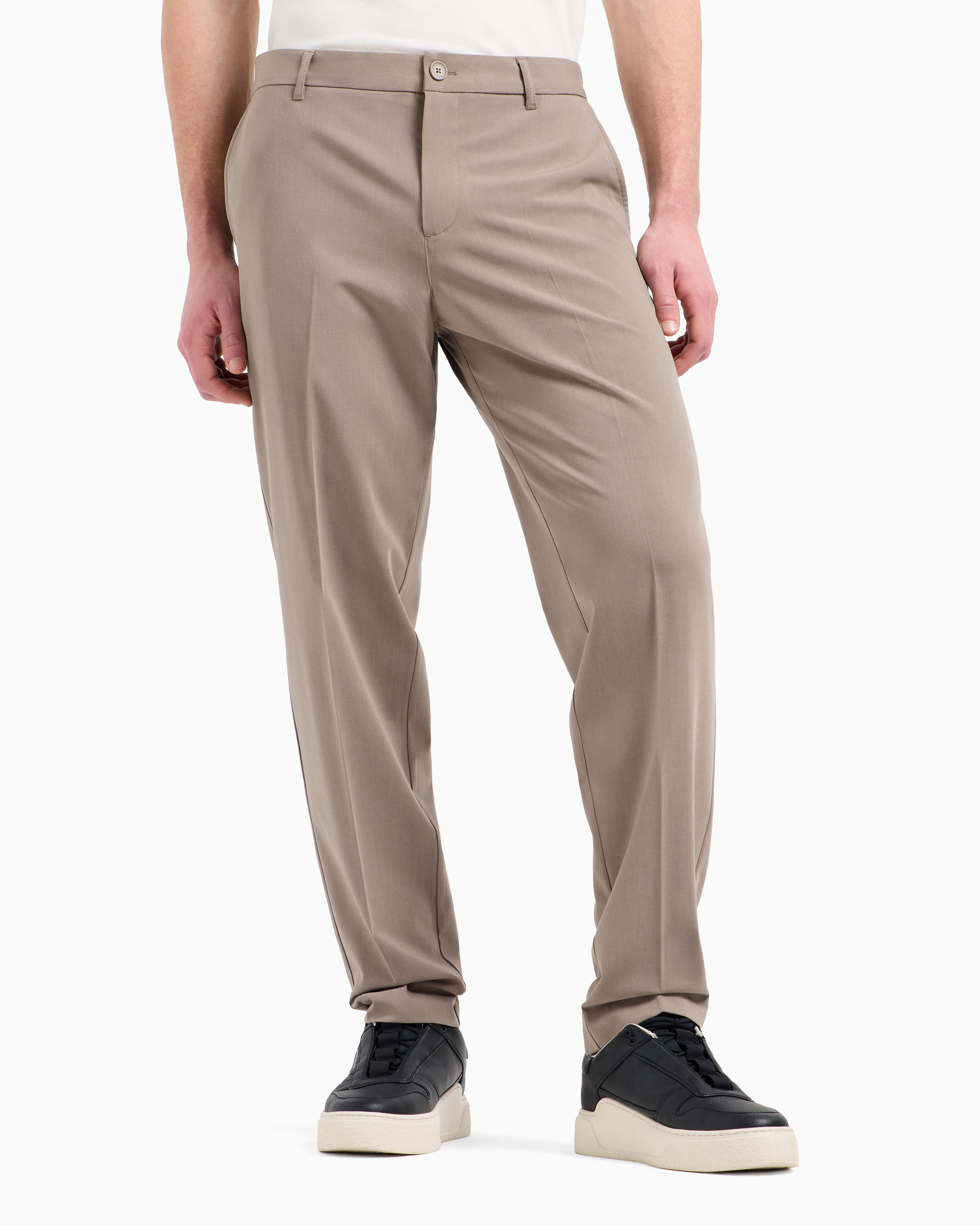 ARMANI EXCHANGE ストレートチノパンツ ベージュ/VW235 ICON ウールミックス チノパンツ | Armani Exchange
