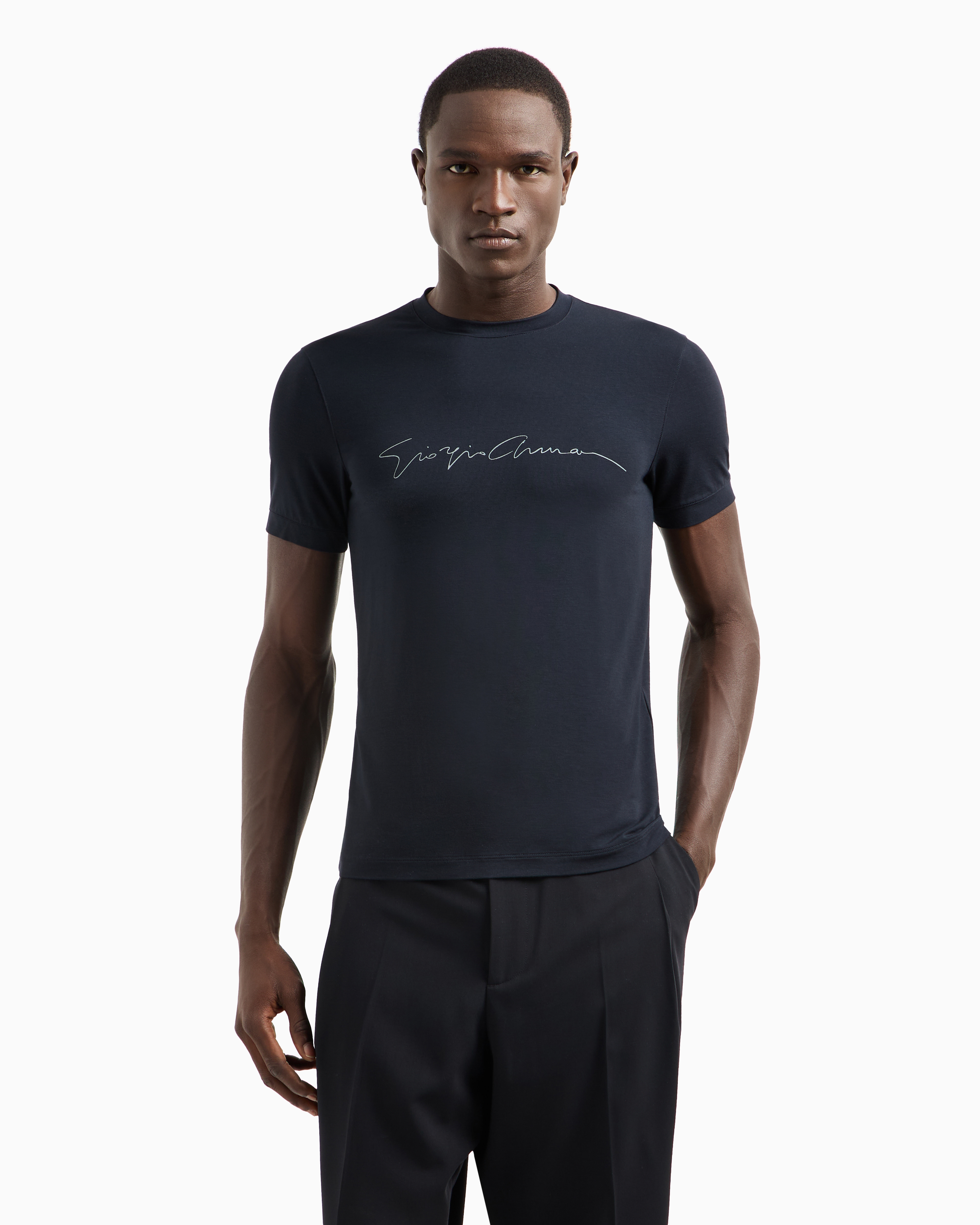 Tシャツ・カットソー GIORGIO ARMANI Icon stretch viscose t-shirt Nero Icon stretch viscose t-shirt GIORGIO ARMANI - Nugnes1920