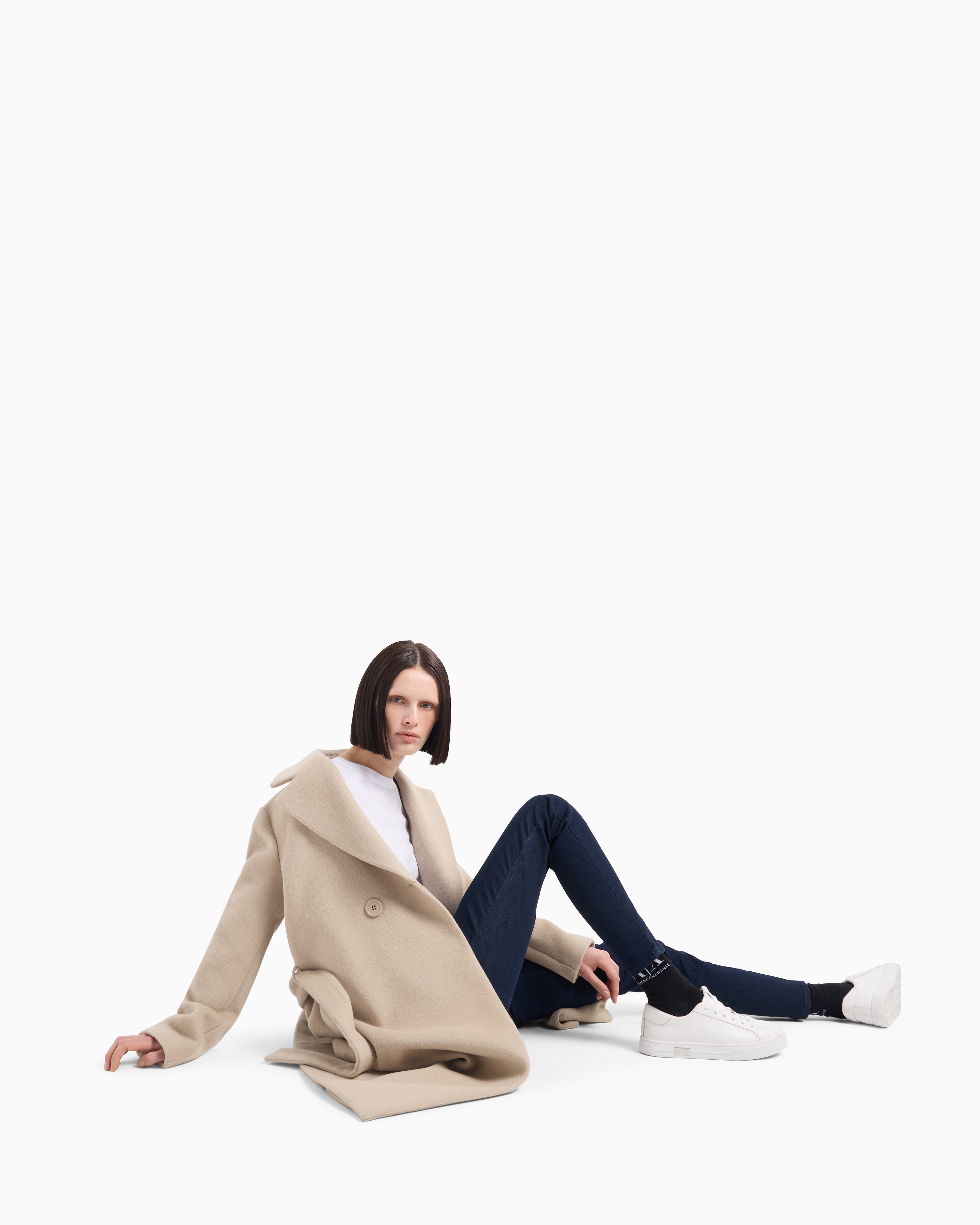 Armani Exchange - Coats, Woman, Beige, Size: