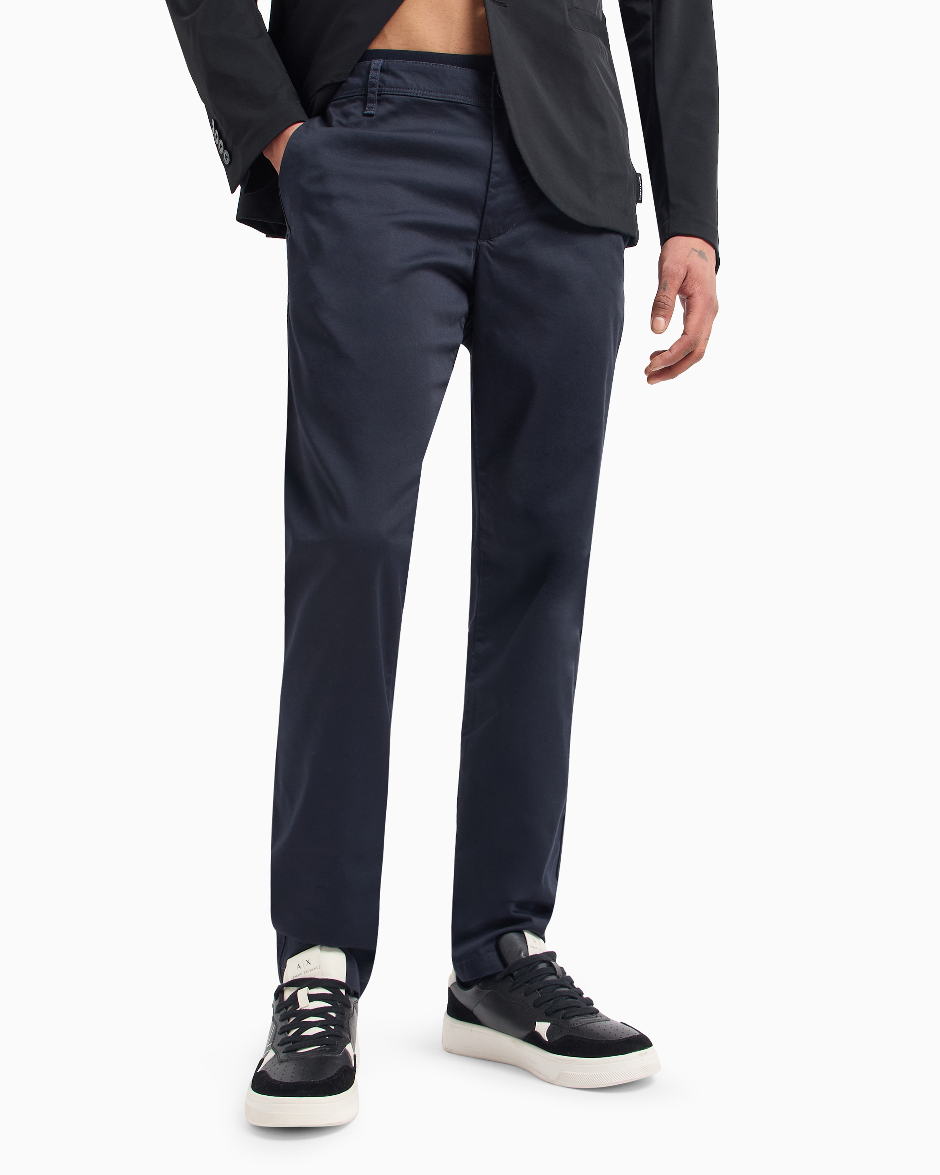 Armani Exchange - Regular fit gabardine trousers, Man, Blue, Size: