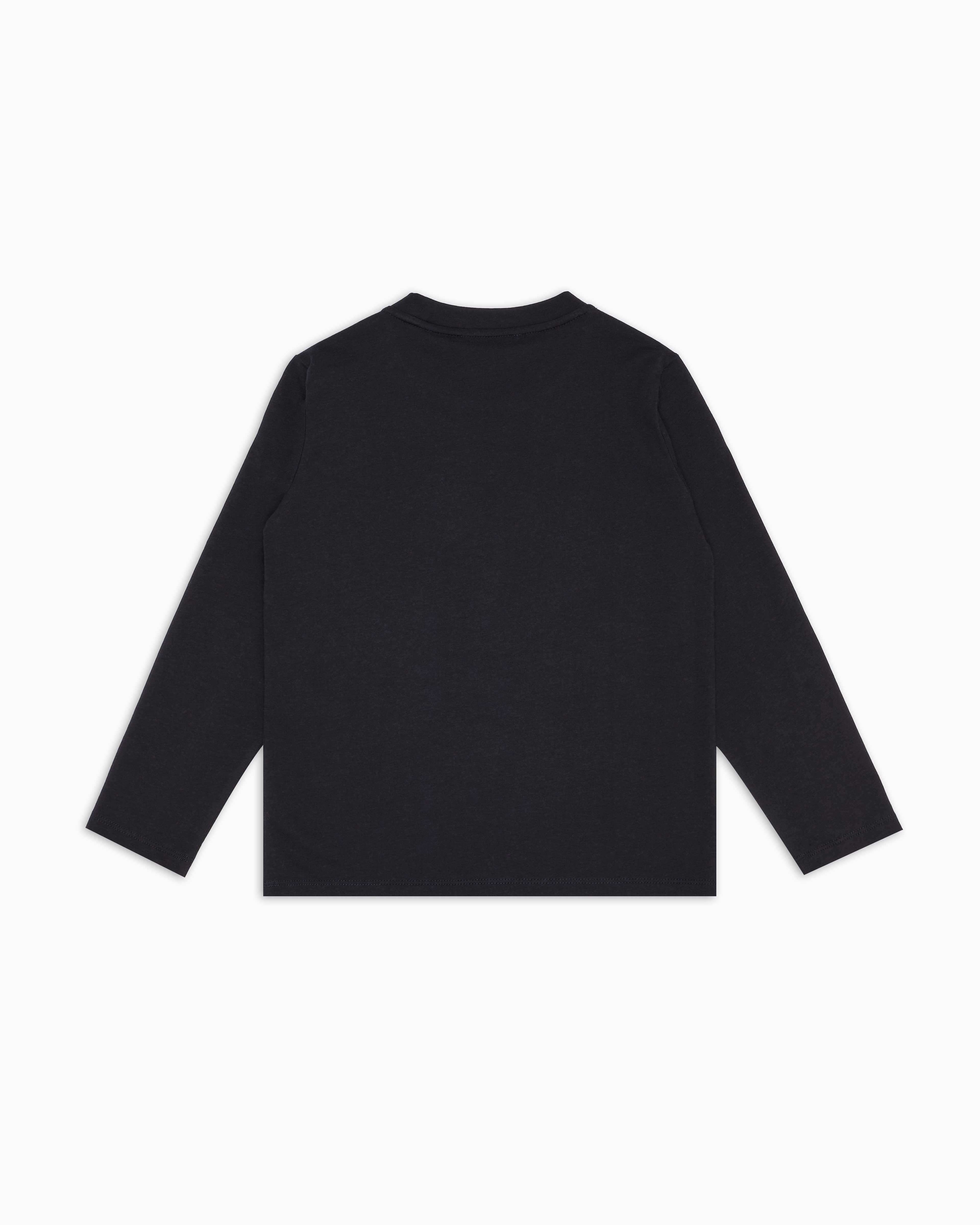 Emporio Armani - Jersey jumper with logo, Boy, Navy Blue, Size: