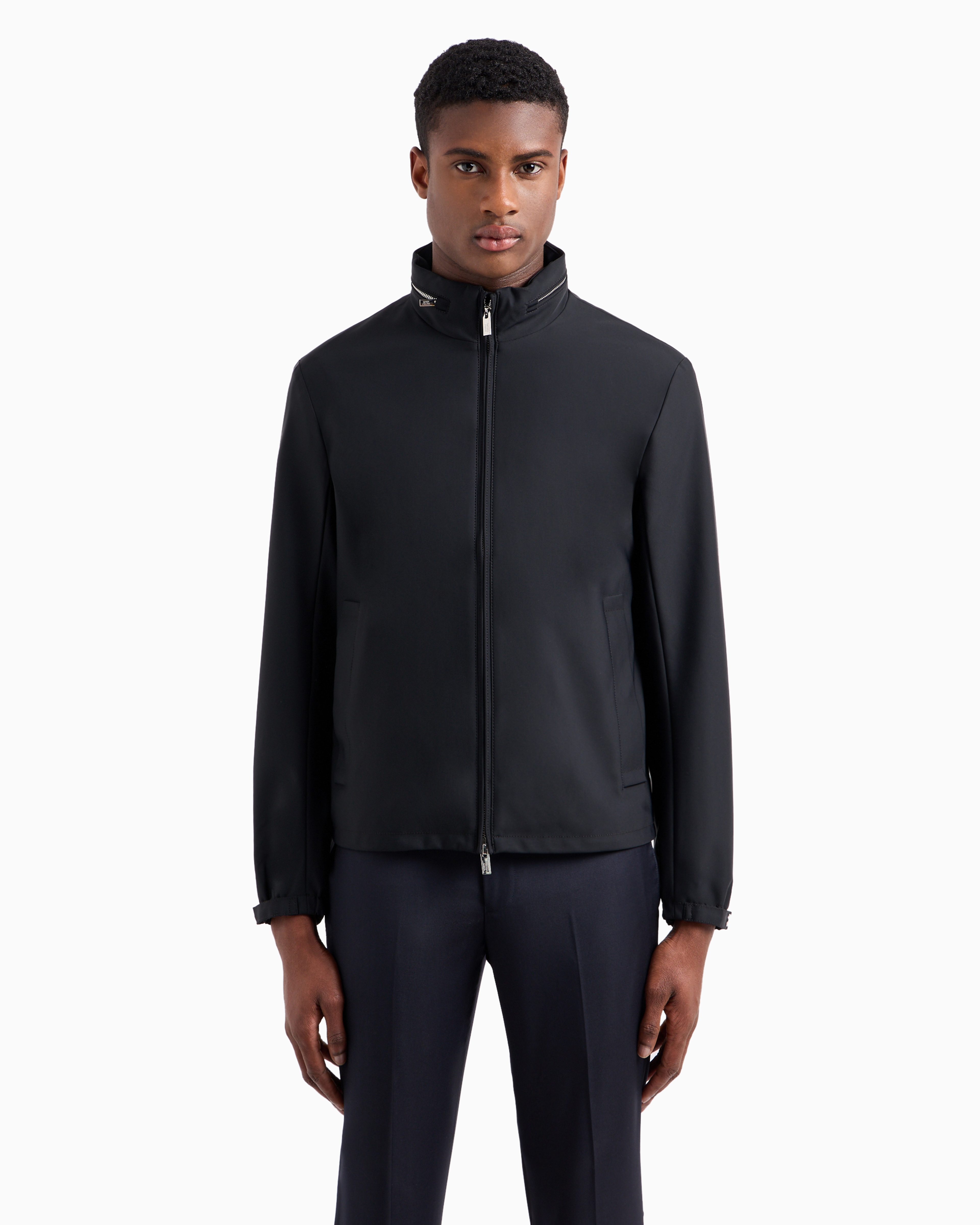 ジャケット・アウター emporio armani 90s nylon short jacket Full-zip nylon blouson with stowaway hood | Emporio Armani