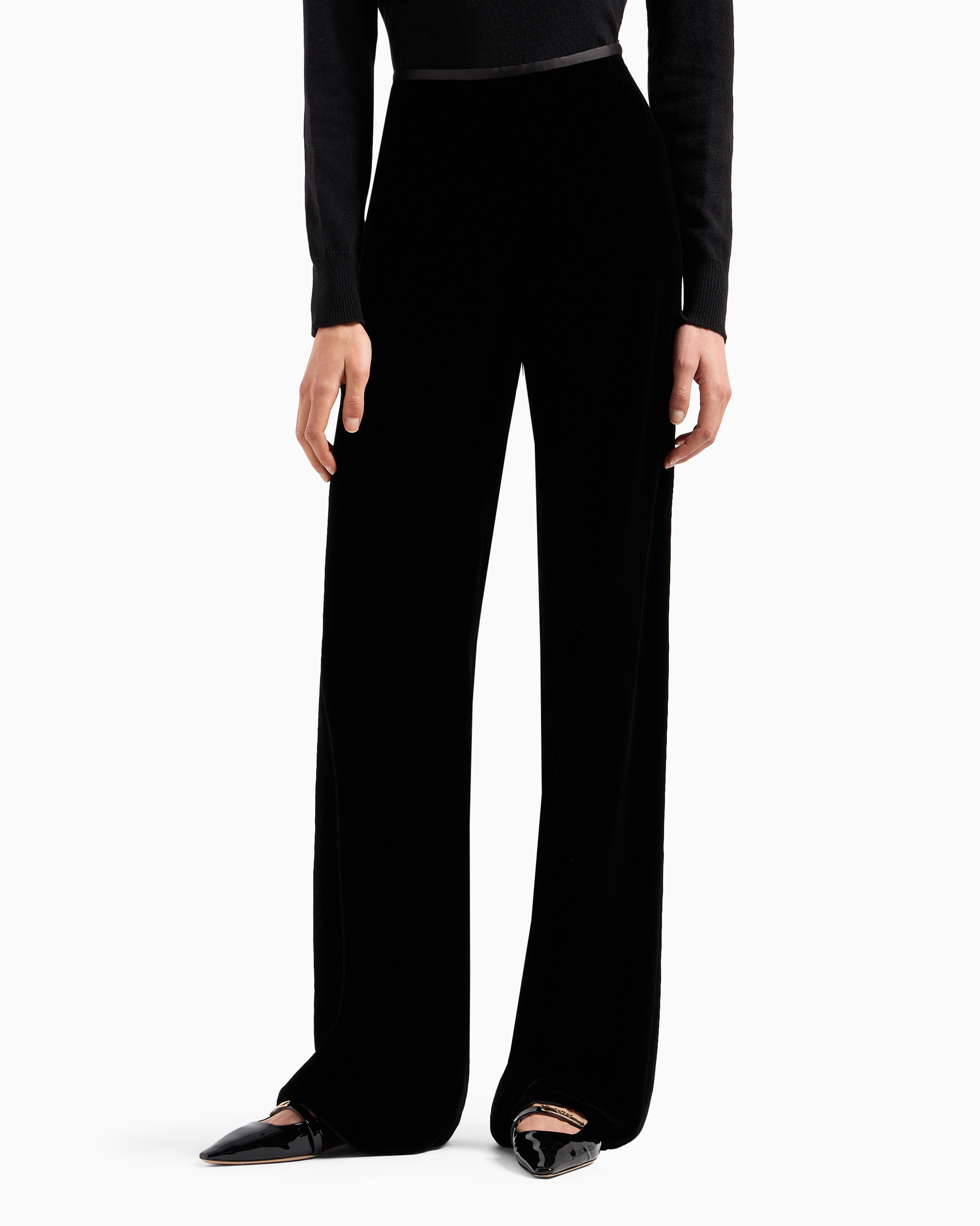 パンツ giorgio armani velvet pants Giorgio Armani Mid-Rise Slim-Leg Velvet Trousers | Neiman Marcus