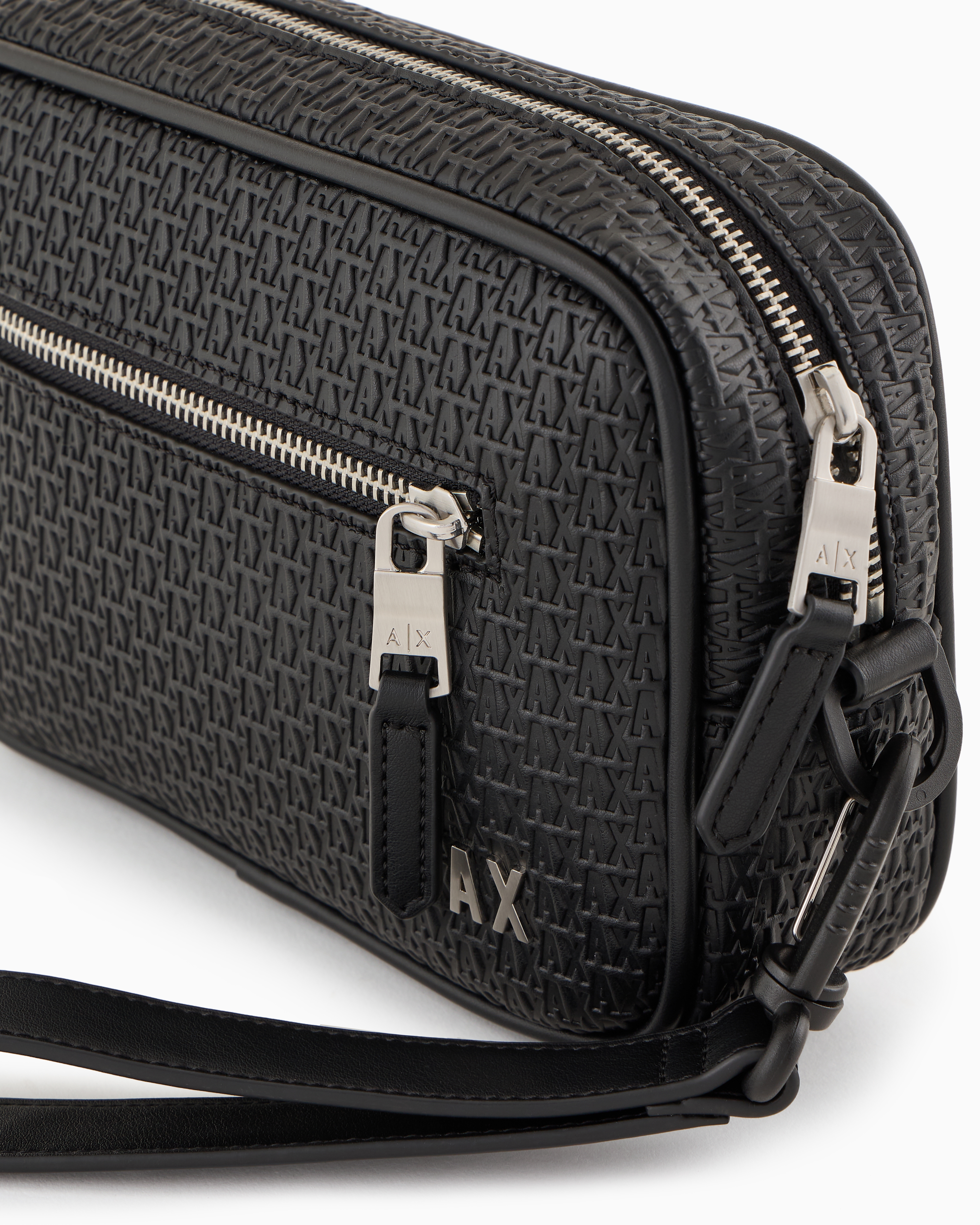 Armani Exchange - Beauty case with woven workmanship, Man, Black, Size: TU