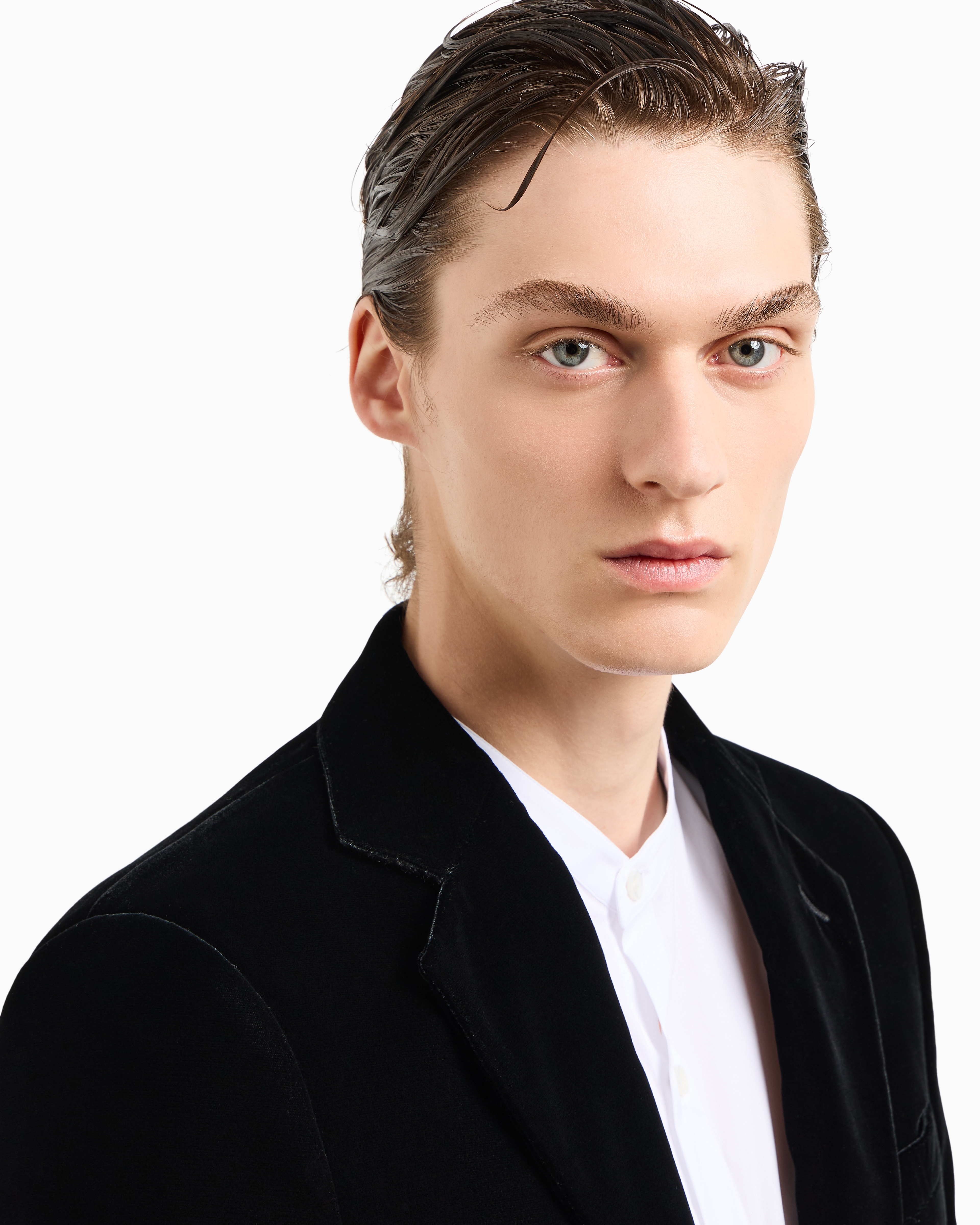 Giorgio Armani ブラウンベルベットジャケット ジョルジオ アルマーニ“クリスタル煌めく”ベルベットジャケット