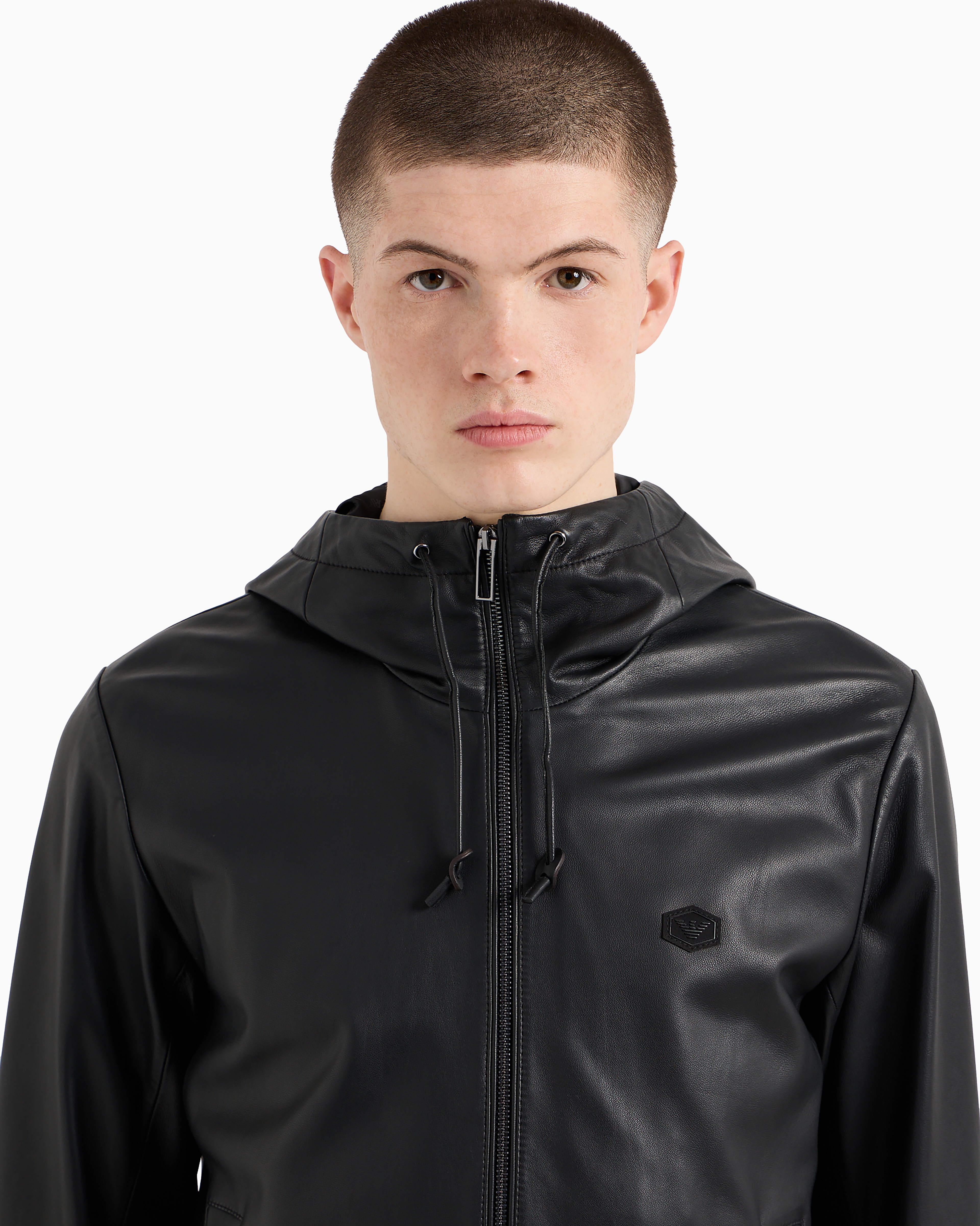 EMPORIO ARMANI マリン パターン レザー ジャケット EMPORIO ARMANI マリン パターン レザー ジャケット