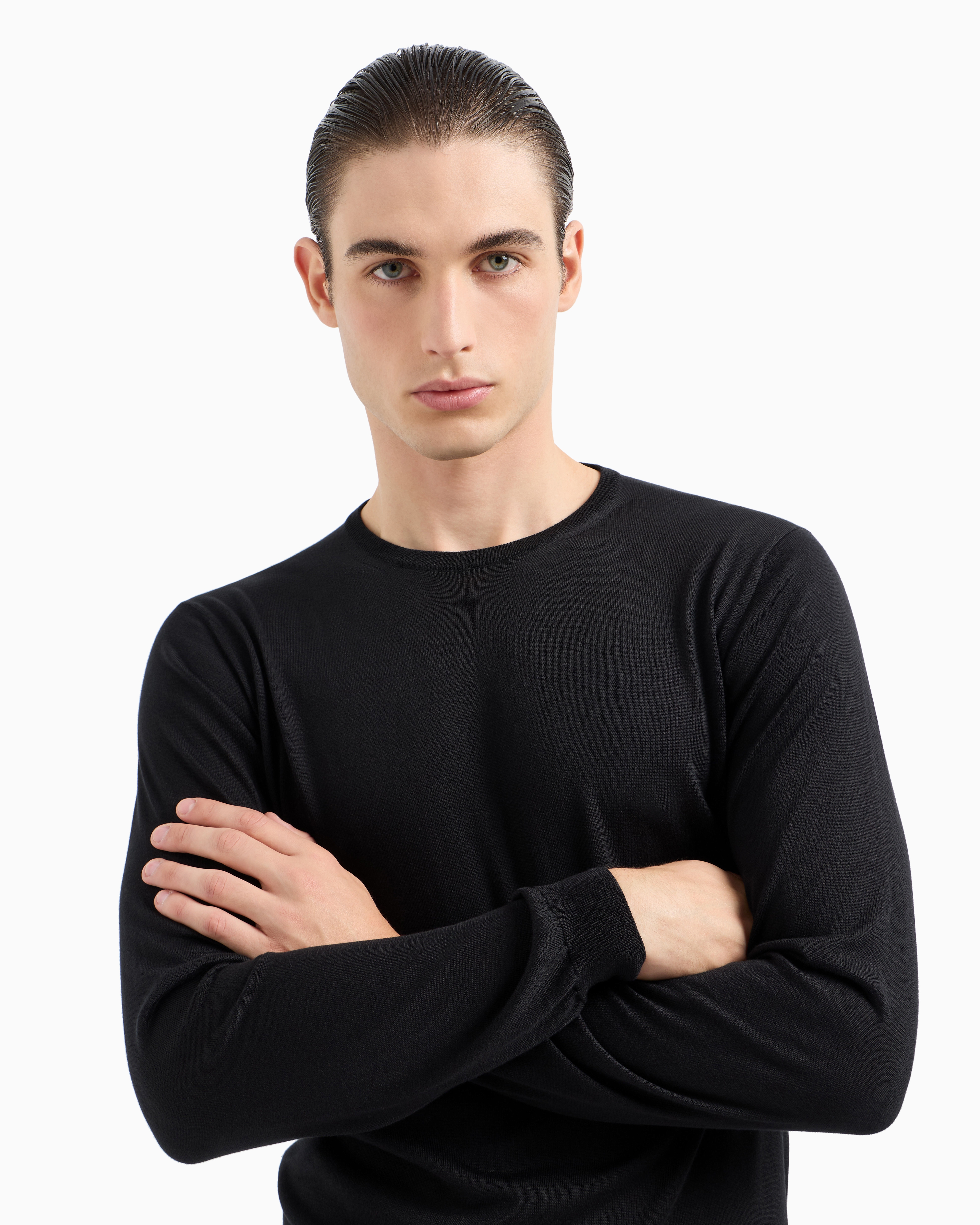 良品ARMANI COLLEZIONI シルク　サマーセーター　黒　紫 良品ARMANI COLLEZIONI シルクサマーセーター黒紫