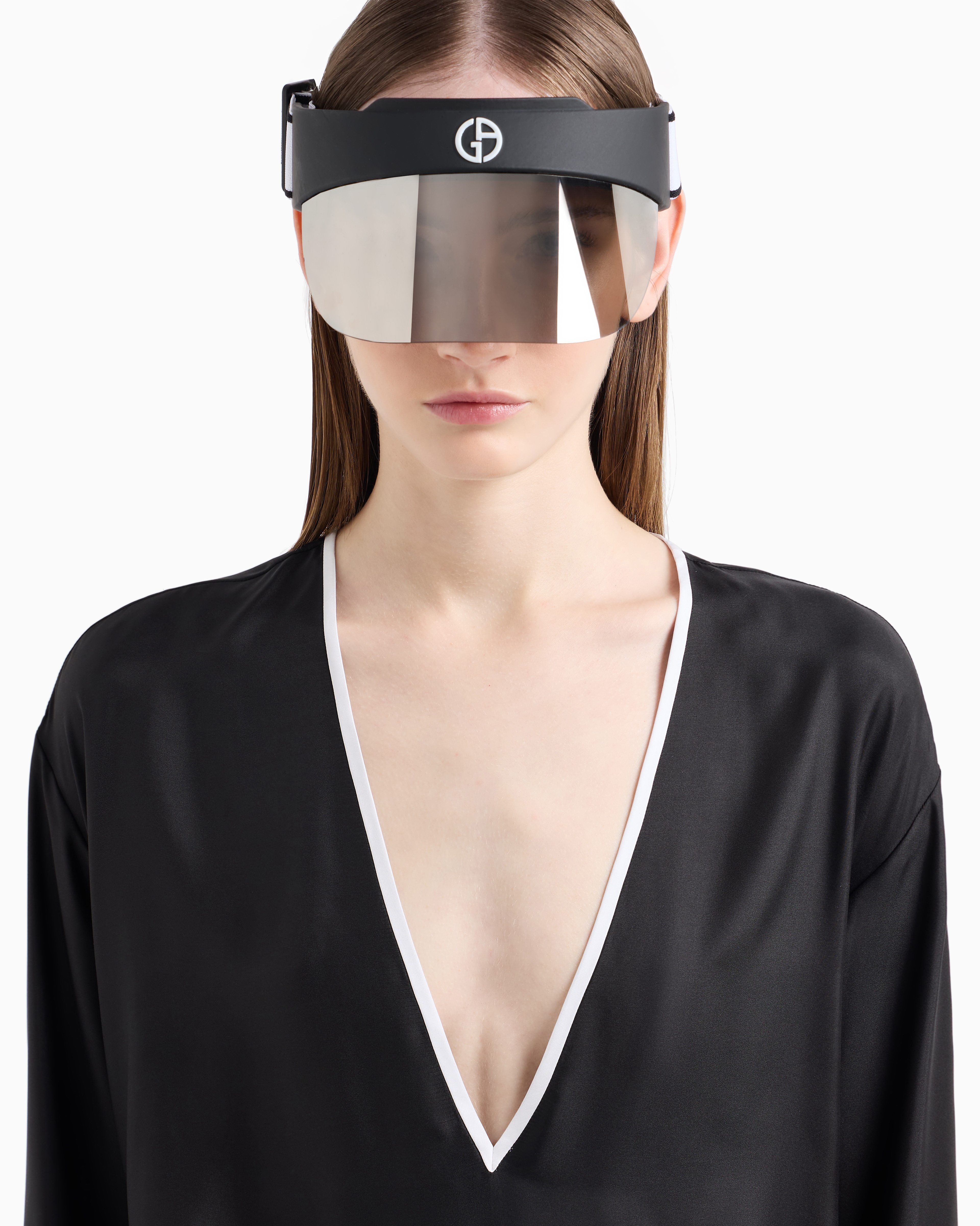 【関税&送料込】Giorgio Armani Viscose And Cupro With Silk L Cupro and viscose crew-neck blouse | Giorgio Armani