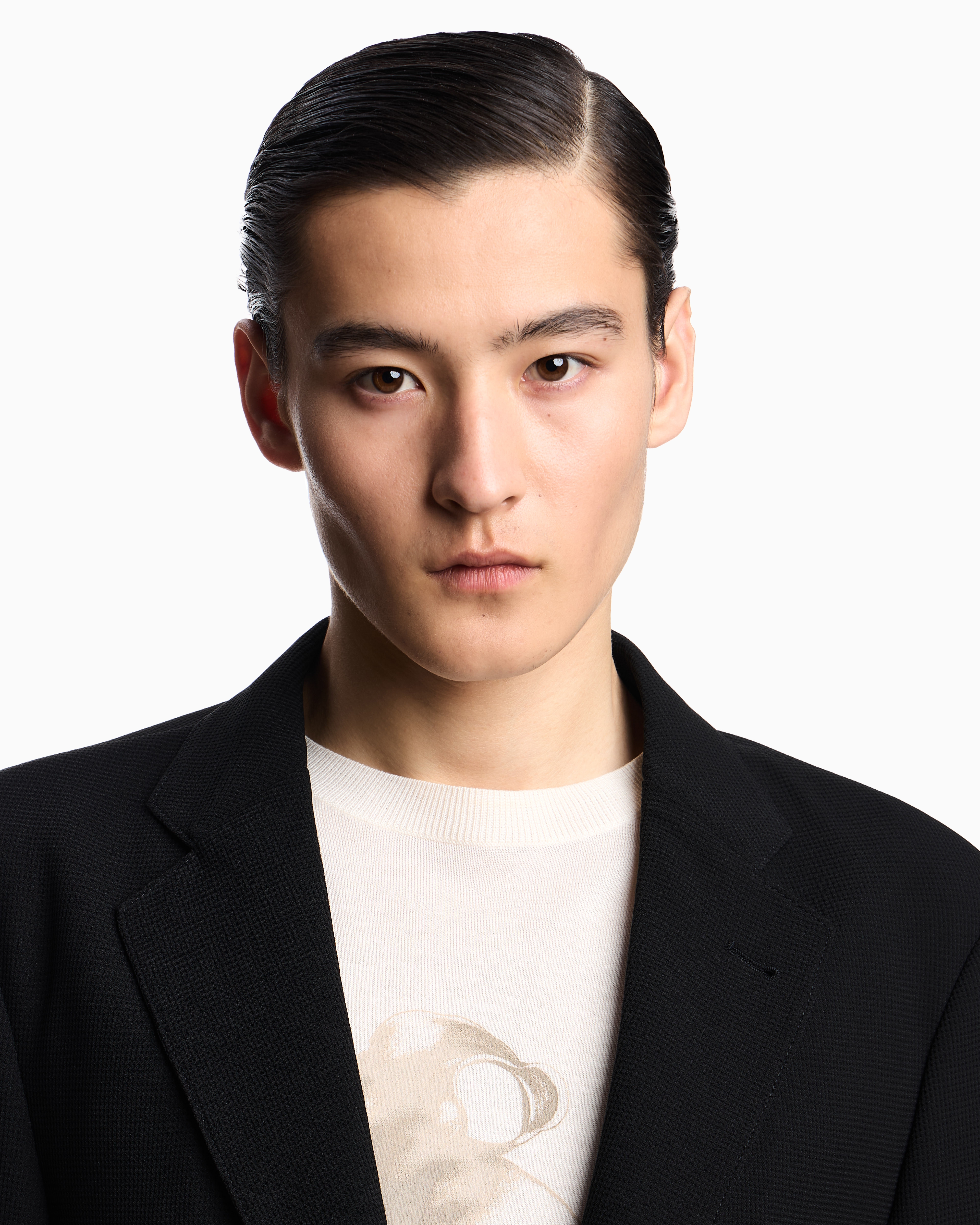 Emporio Armani - Icon single-breasted jacket piqué-effect micro-textured crêpe jersey, Man, Black, Size: