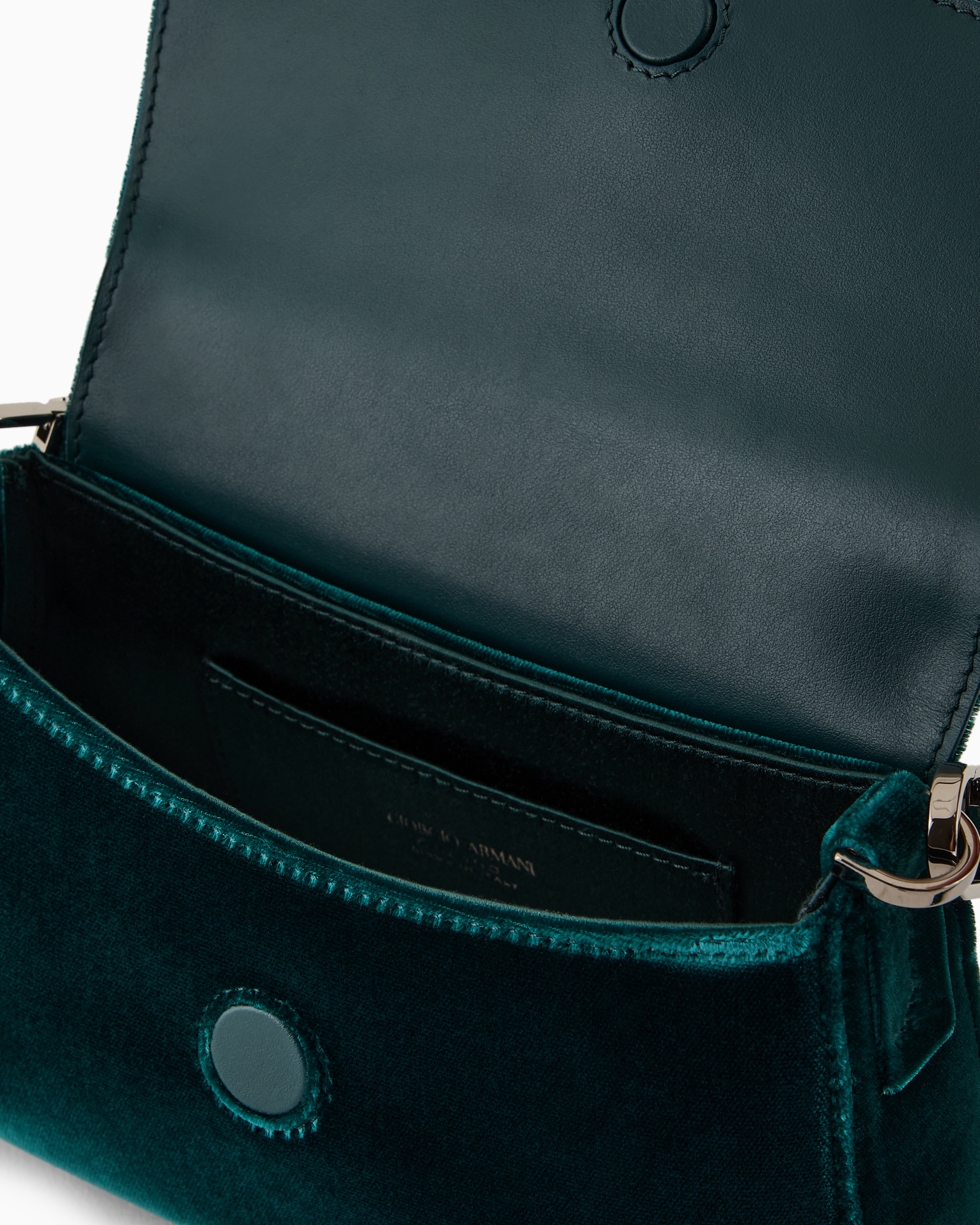 Giorgio Armani La Prima Soft Velvet Mini Handbag In Green
