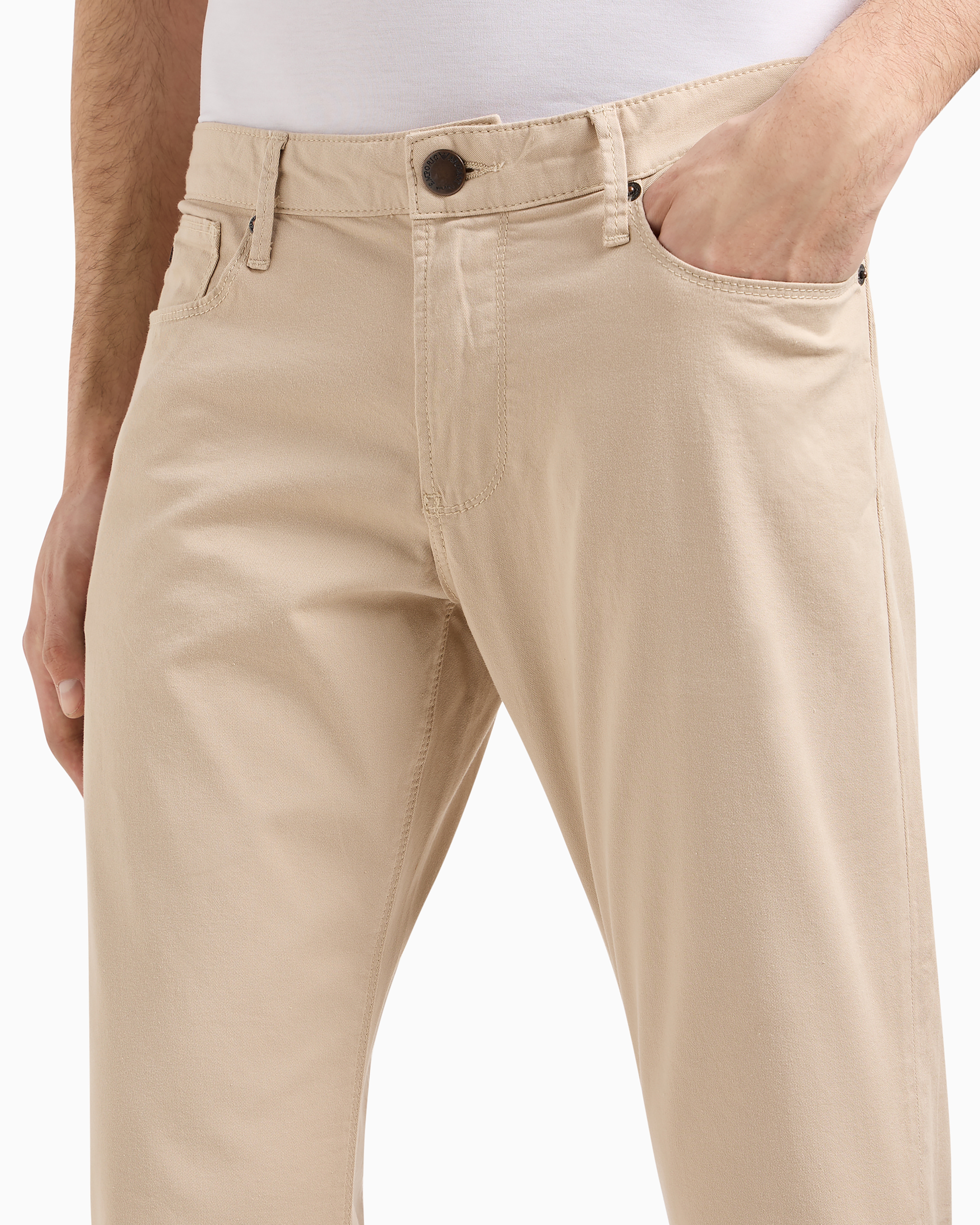 Giorgio Armani ベージュ チノパン MOD/J15 ワイドレッグパンツ ビスコース | Giorgio Armani