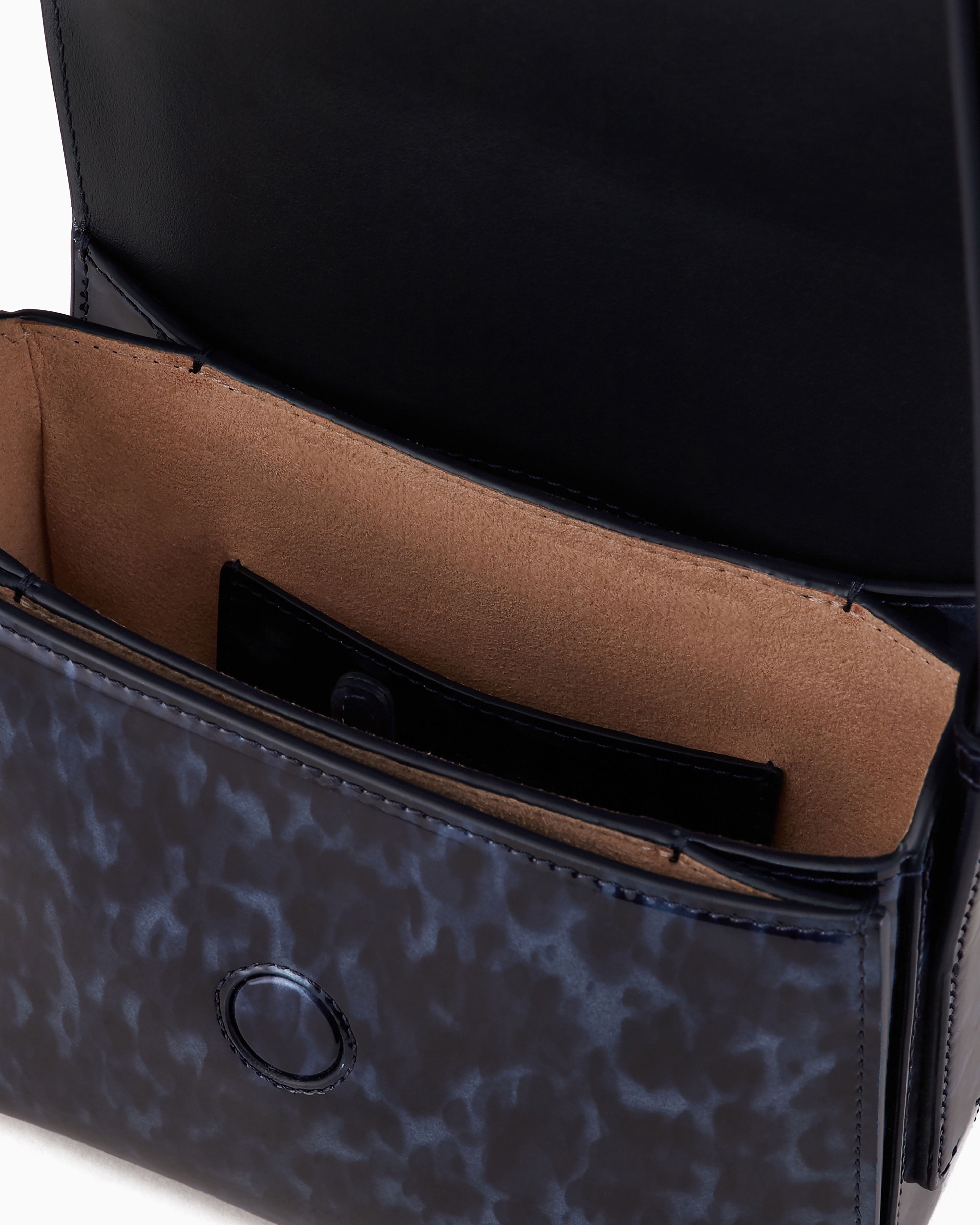 Giorgio Armani La Prima Bag In Tortoiseshell Patent Leather In Blue