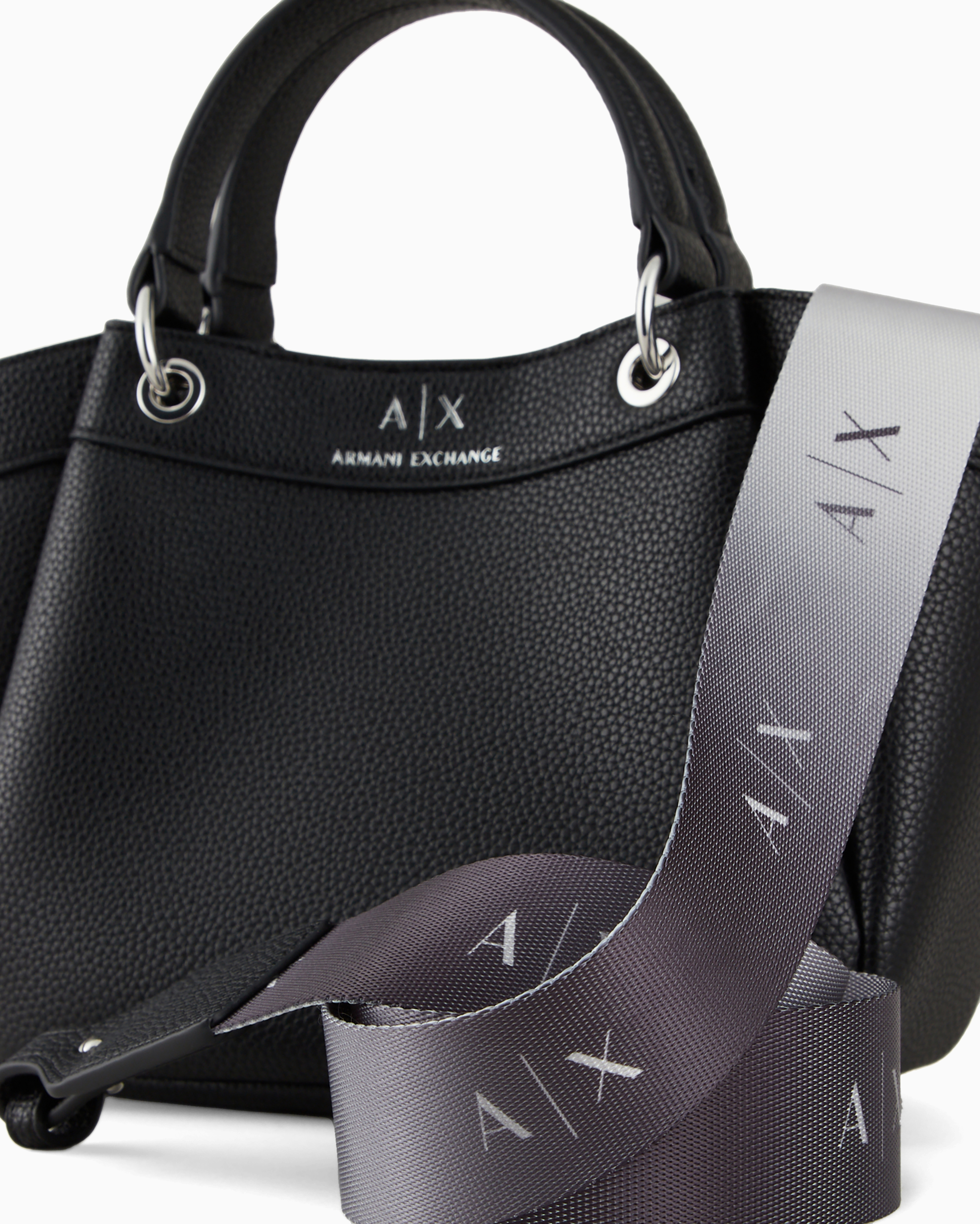 Armani Exchange - Small handbag with degradè shoulder strap, Woman, Black, Size: TU