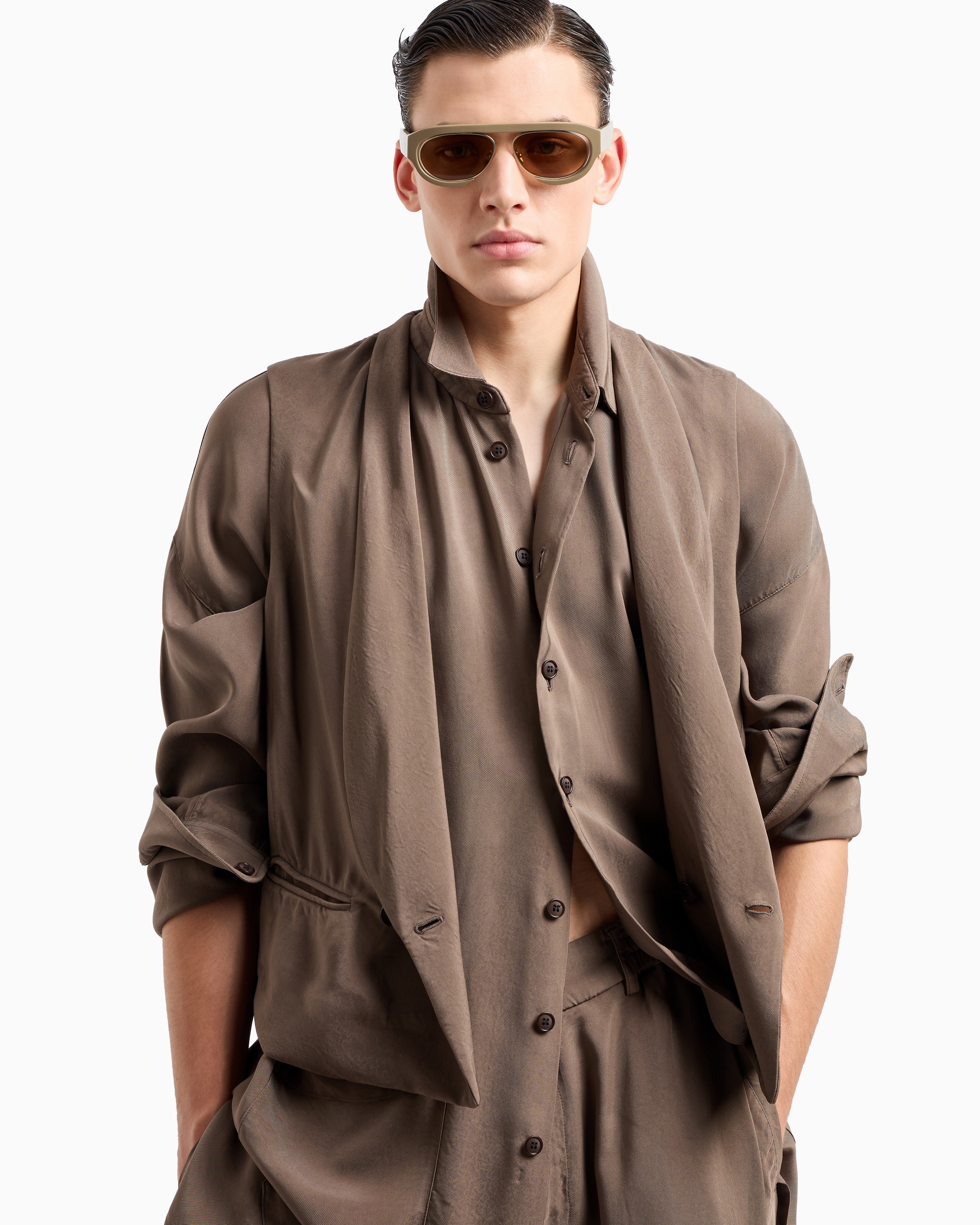 ◆GIORGIO ARMANI 20AW 最新◆フィルクーペシフォンジャケット◆ パリで開催されたジョルジオ アルマーニ プリヴェの2024年秋冬