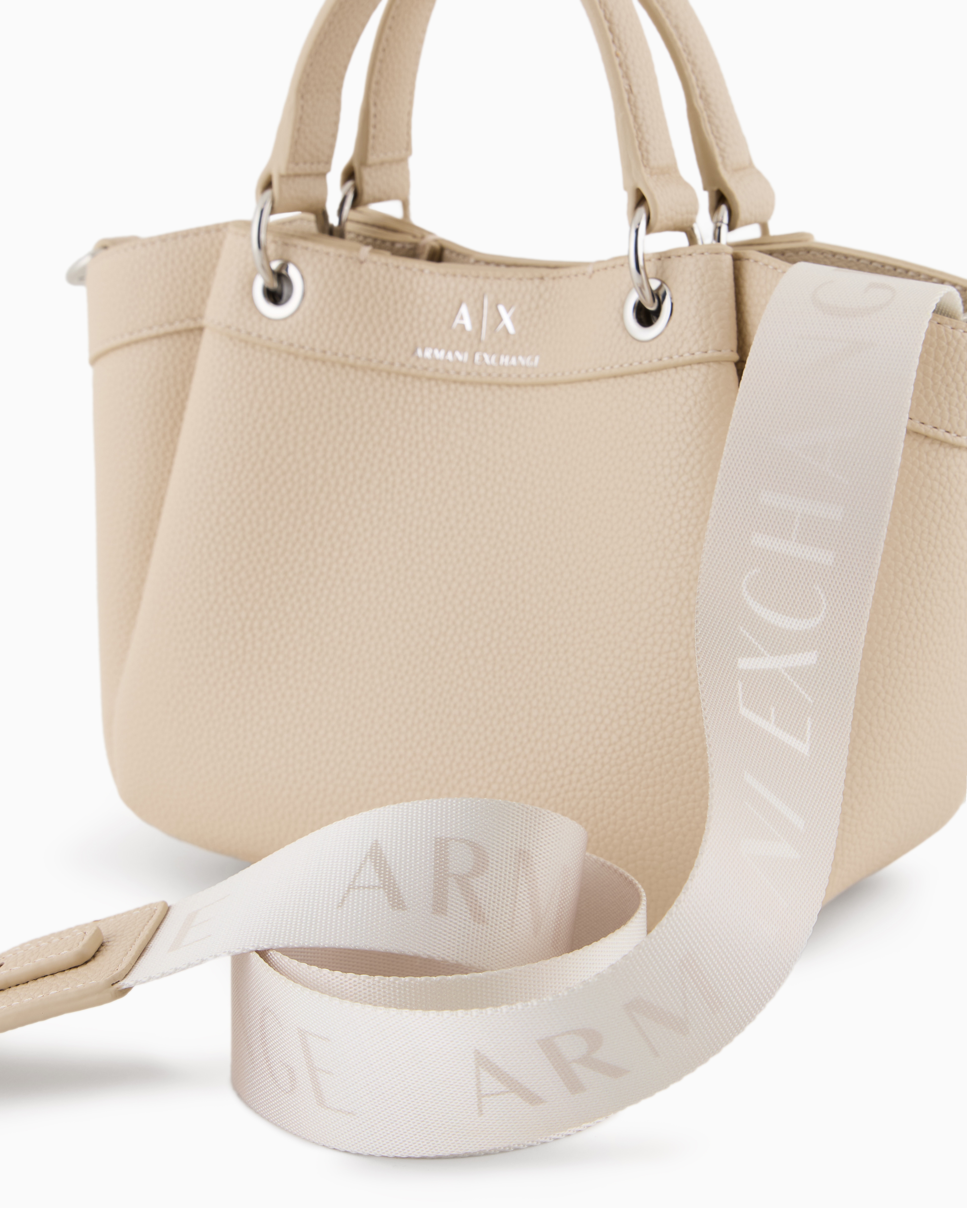 Armani Exchange - Small handbag with degradè shoulder strap, Woman, Beige, Size: TU