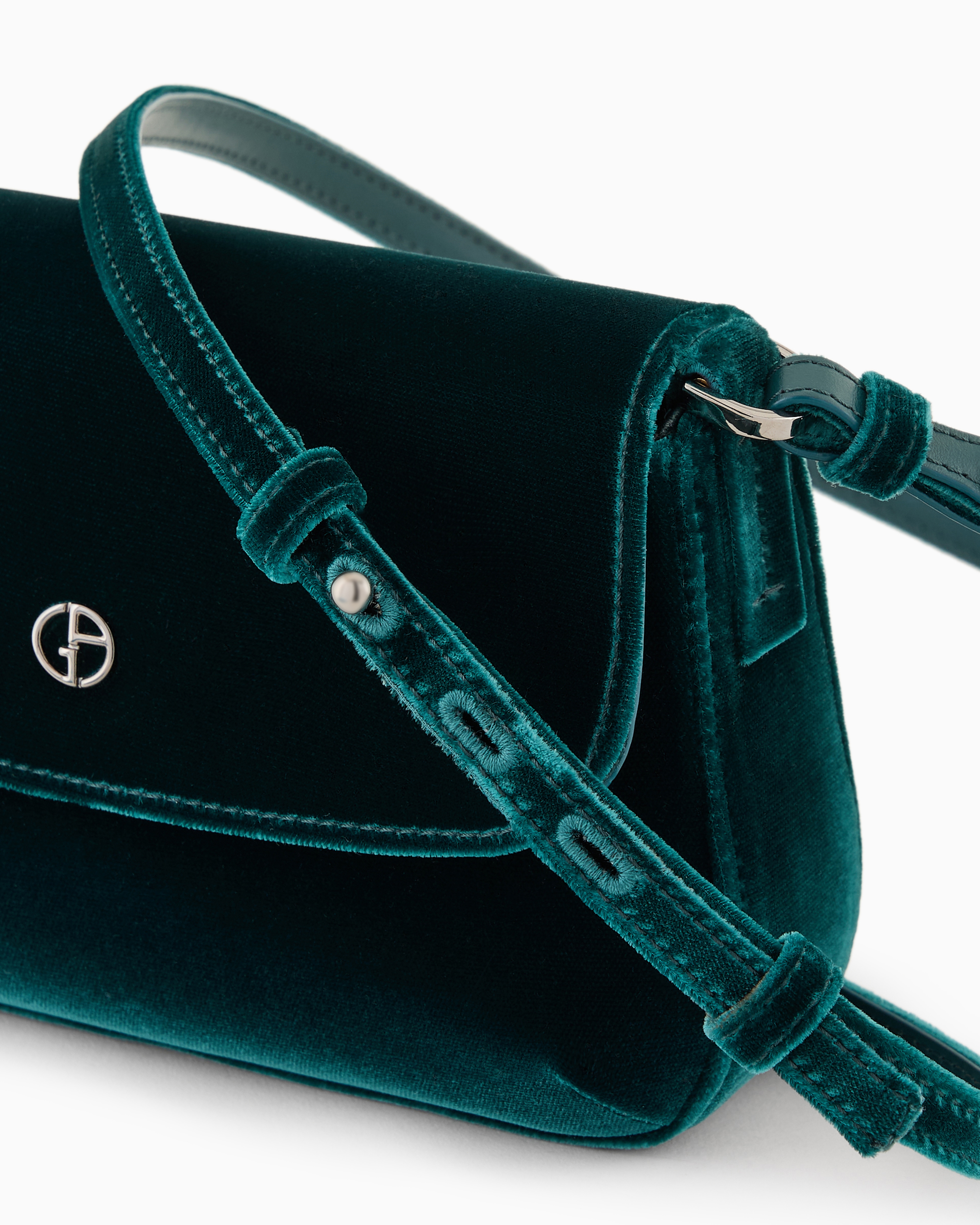 Giorgio Armani La Prima Soft Velvet Mini Handbag In Green