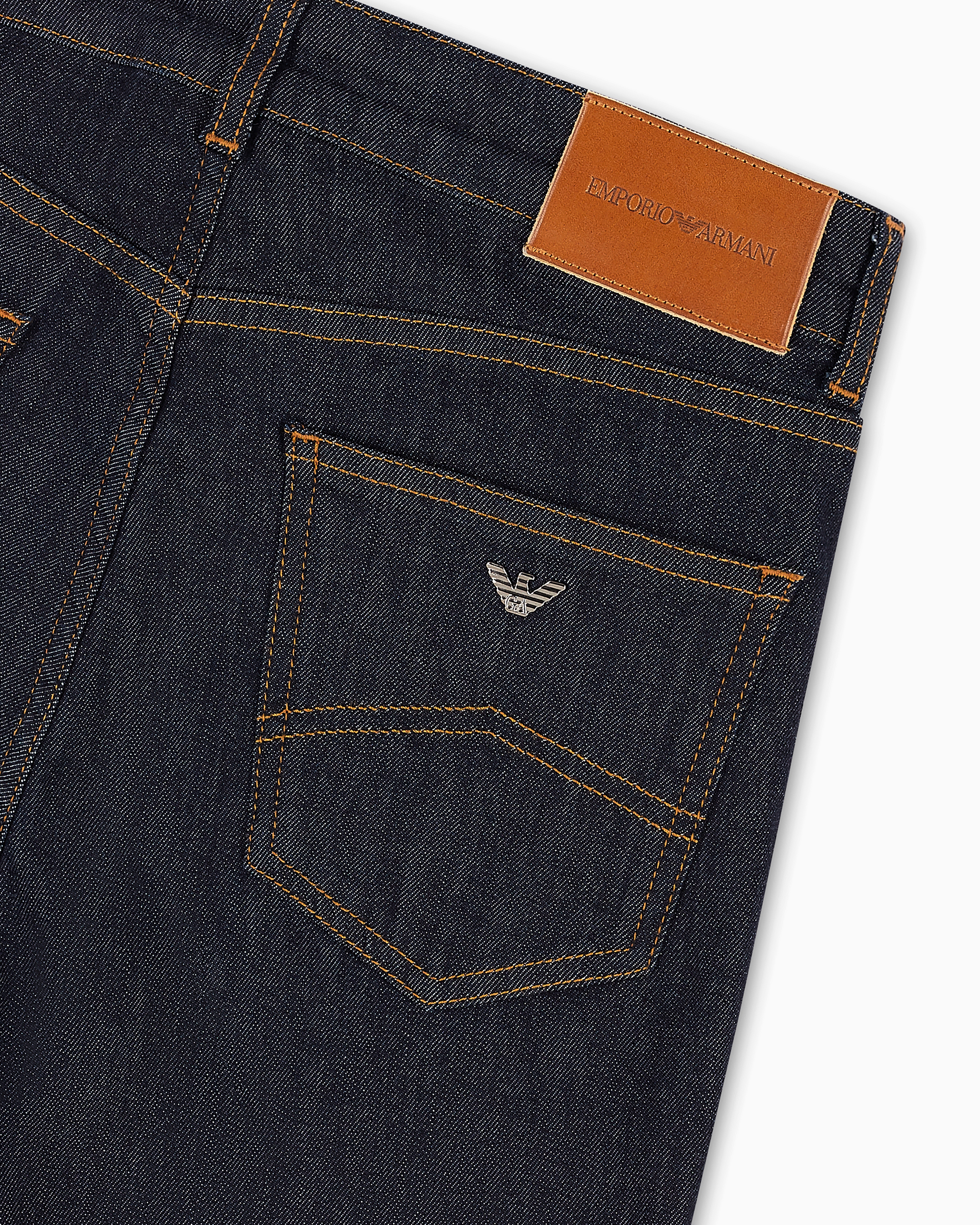 Emporio Armani - J47 slim-fit, mercerised comfort denim jeans, Woman, Blue, Size: