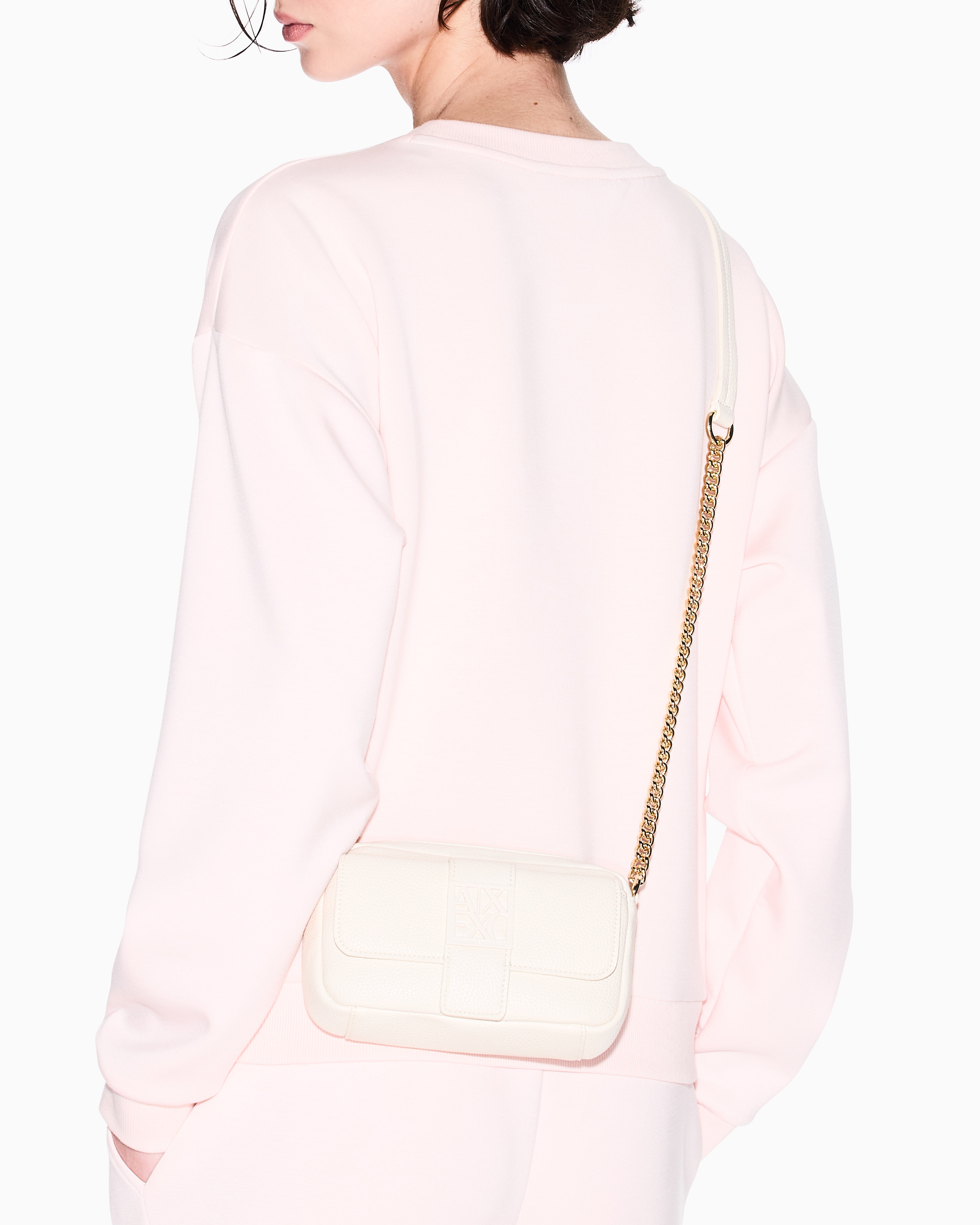 Armani Exchange - Mini shoulder bag with logo, Woman, White, Size: TU