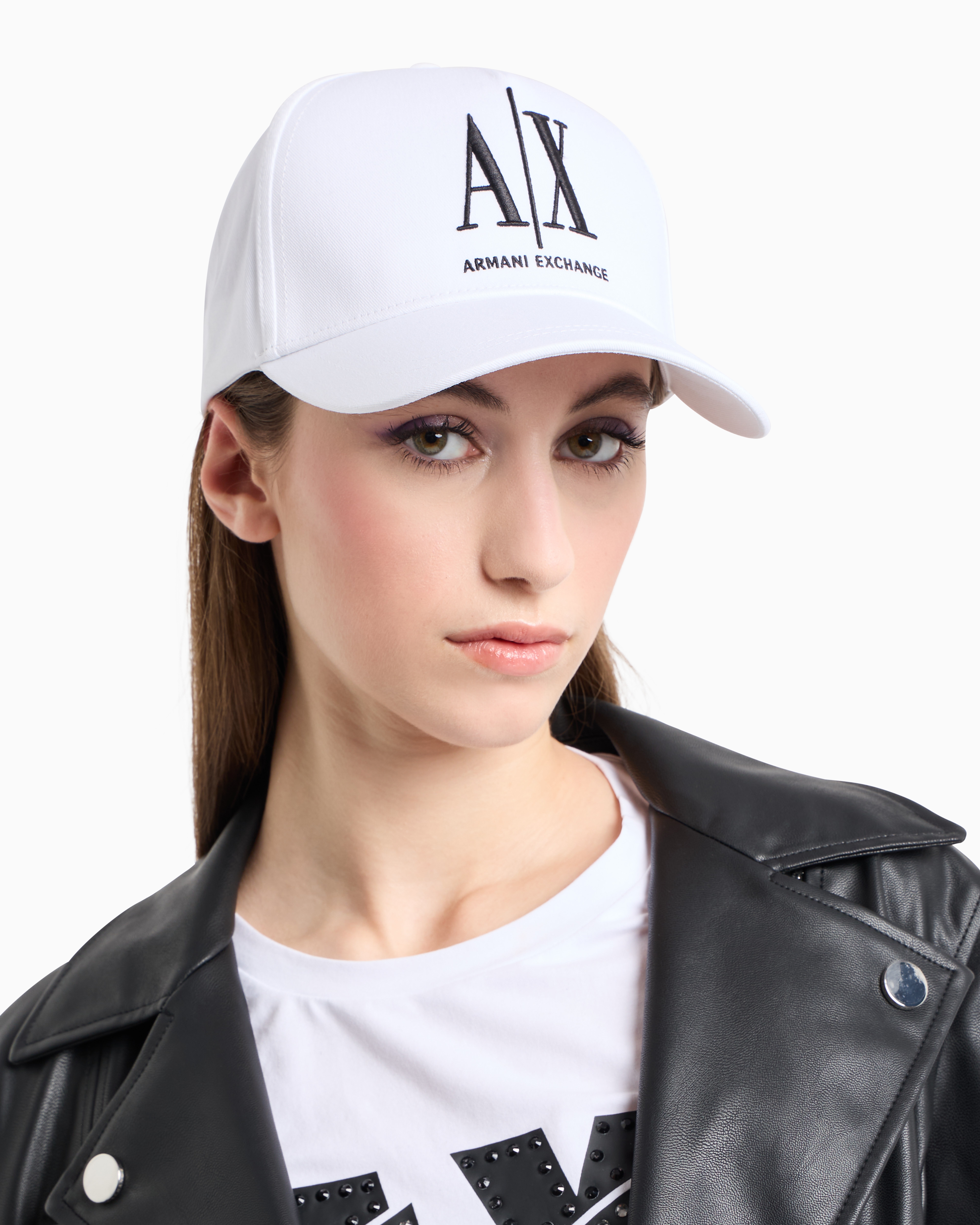 Armani Exchange - Icon Project Visor Hat, Woman, White, Size: TU