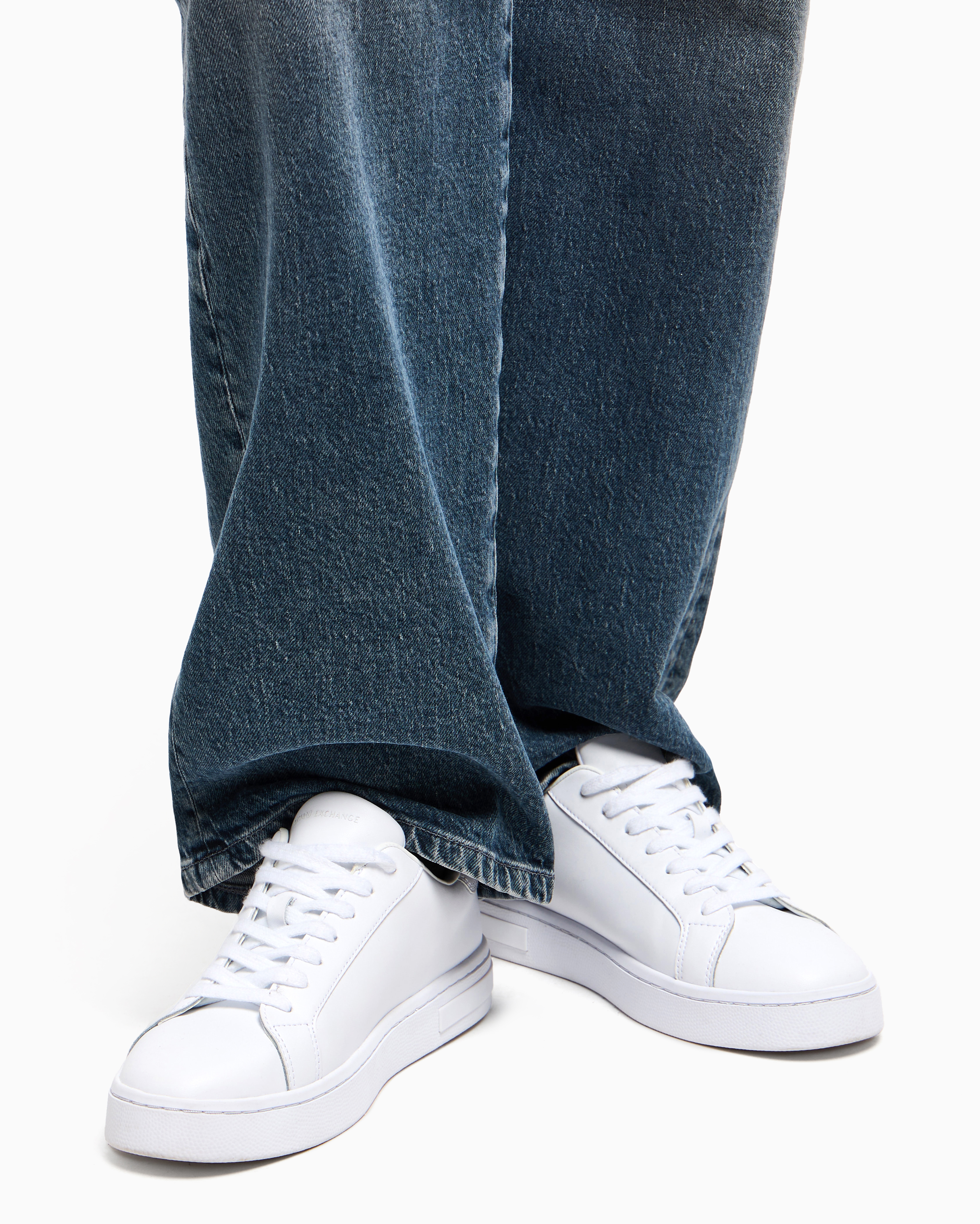 Armani Exchange - Sneakers with laces and logo, Woman, White, Size: