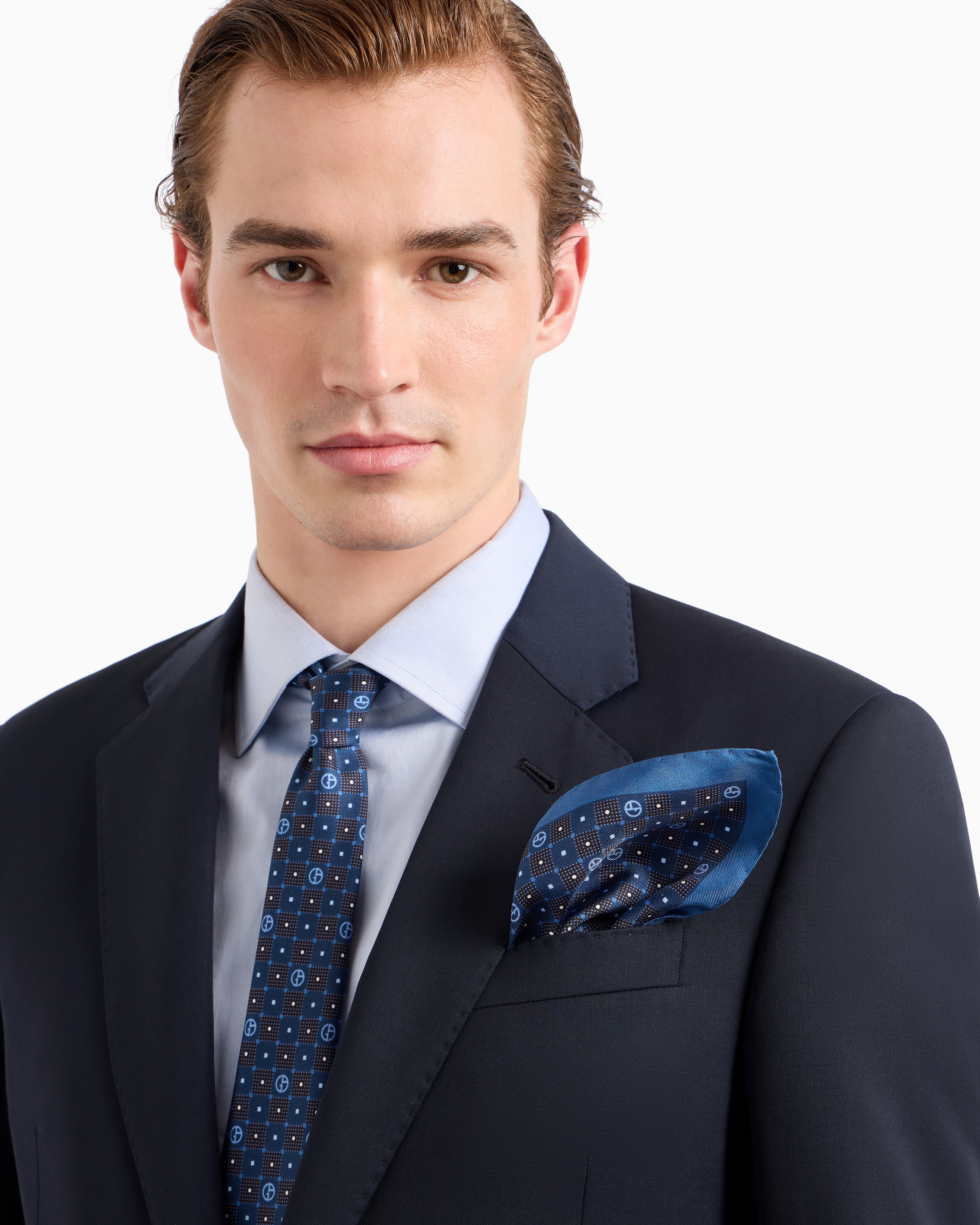 ARMANI COLLEZIONI ネクタイ＆ポケットチーフセット GM000805_TE13678_FB065_G_FW202