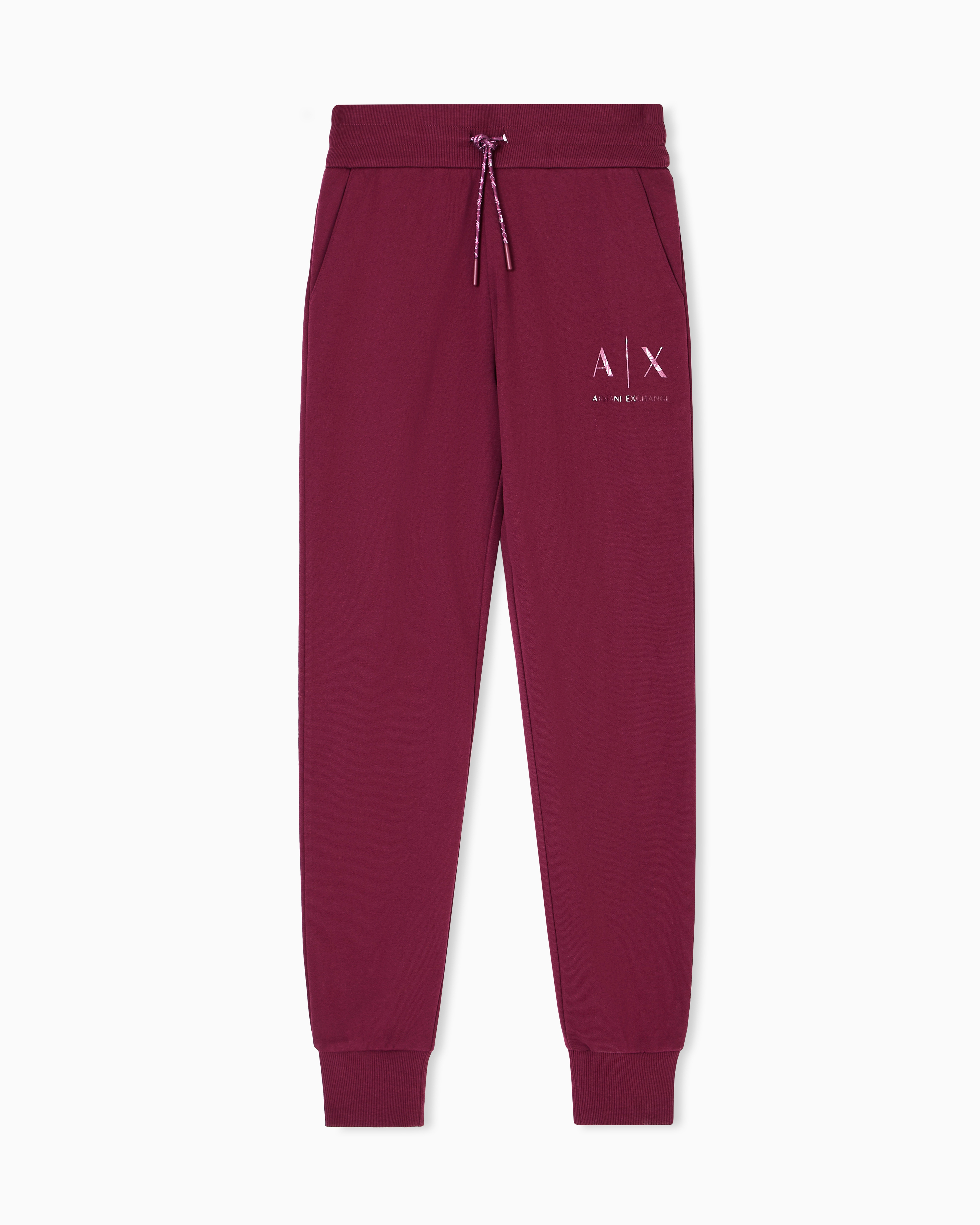 Armani Exchange - Sweatpants, Woman, Burgundy, Size: