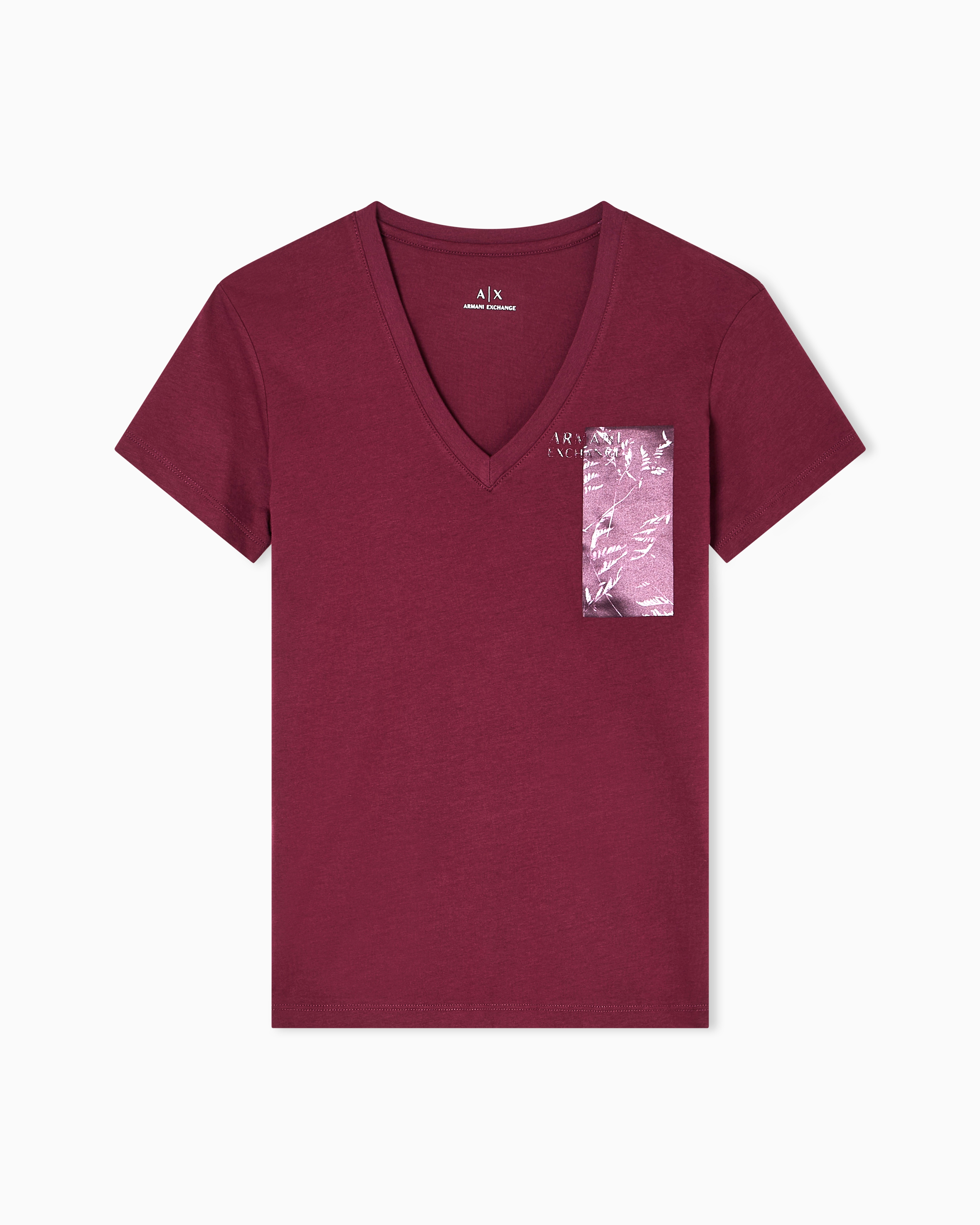 Armani Exchange - Regular Fit T-Shirts, Woman, Burgundy, Size: S